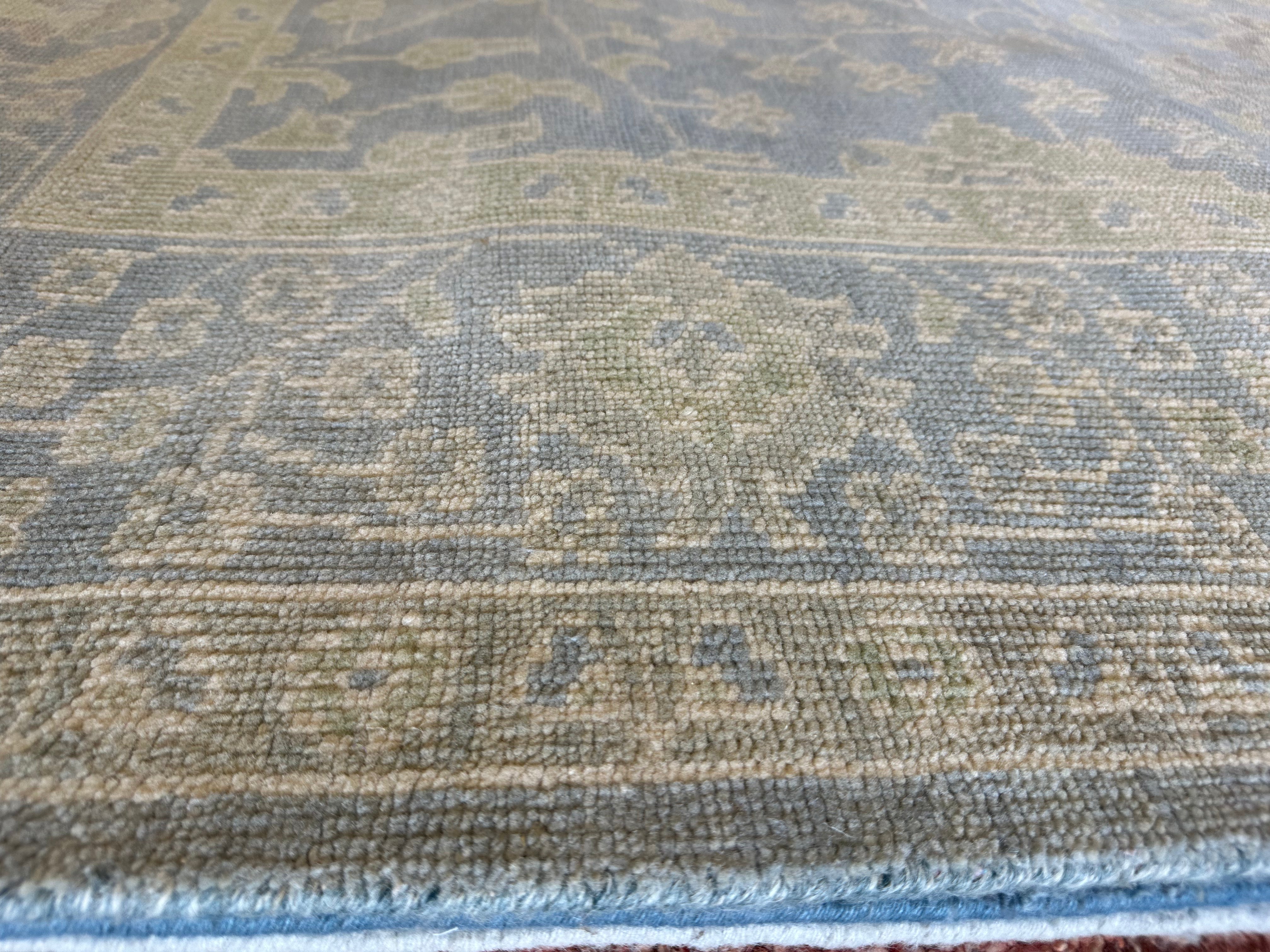 Portia D. Harris 9x12 Light Blue Hand-Knotted Oushak Rug