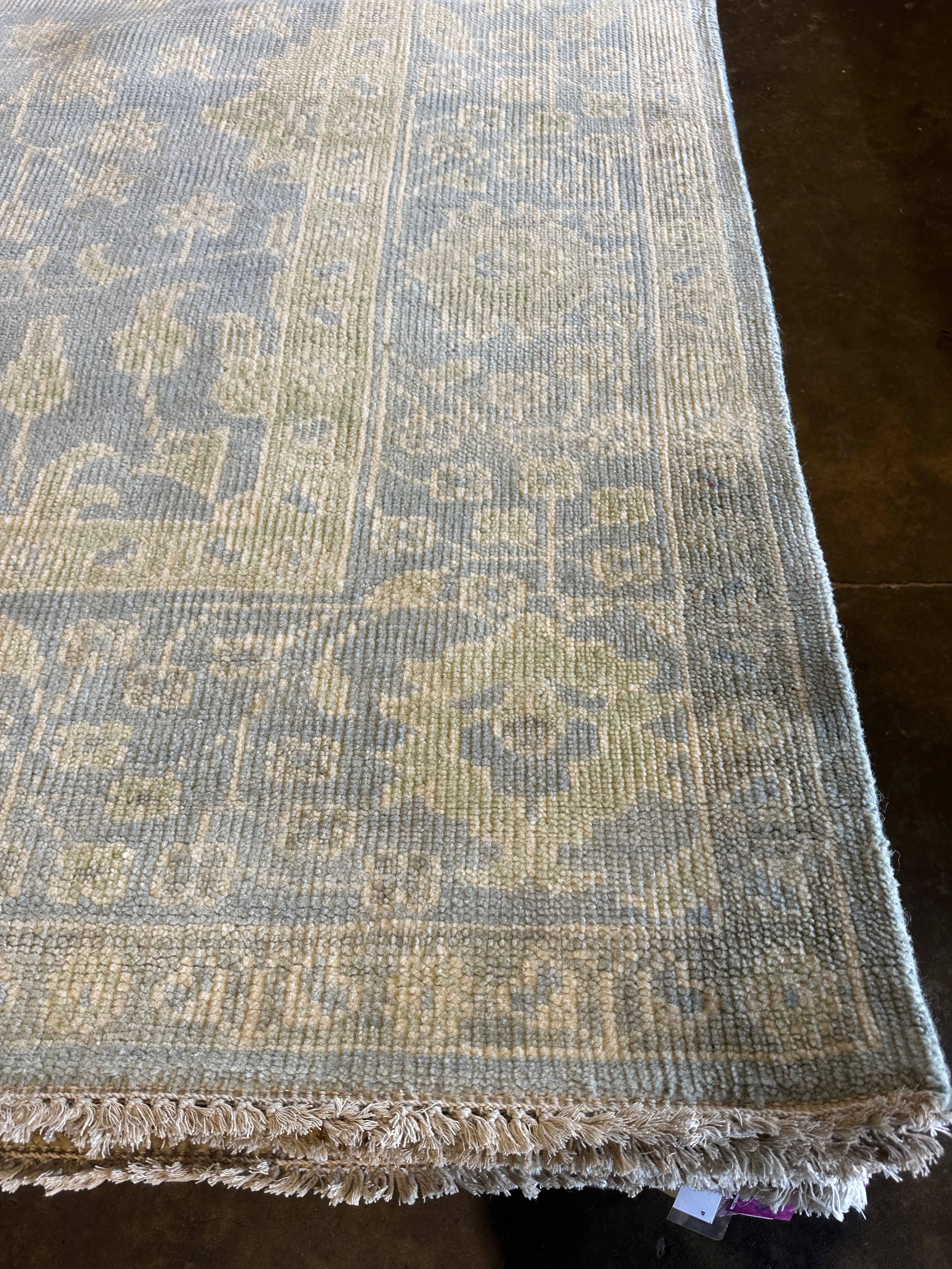 Portia D. Harris 9x12 Light Blue Hand-Knotted Oushak Rug