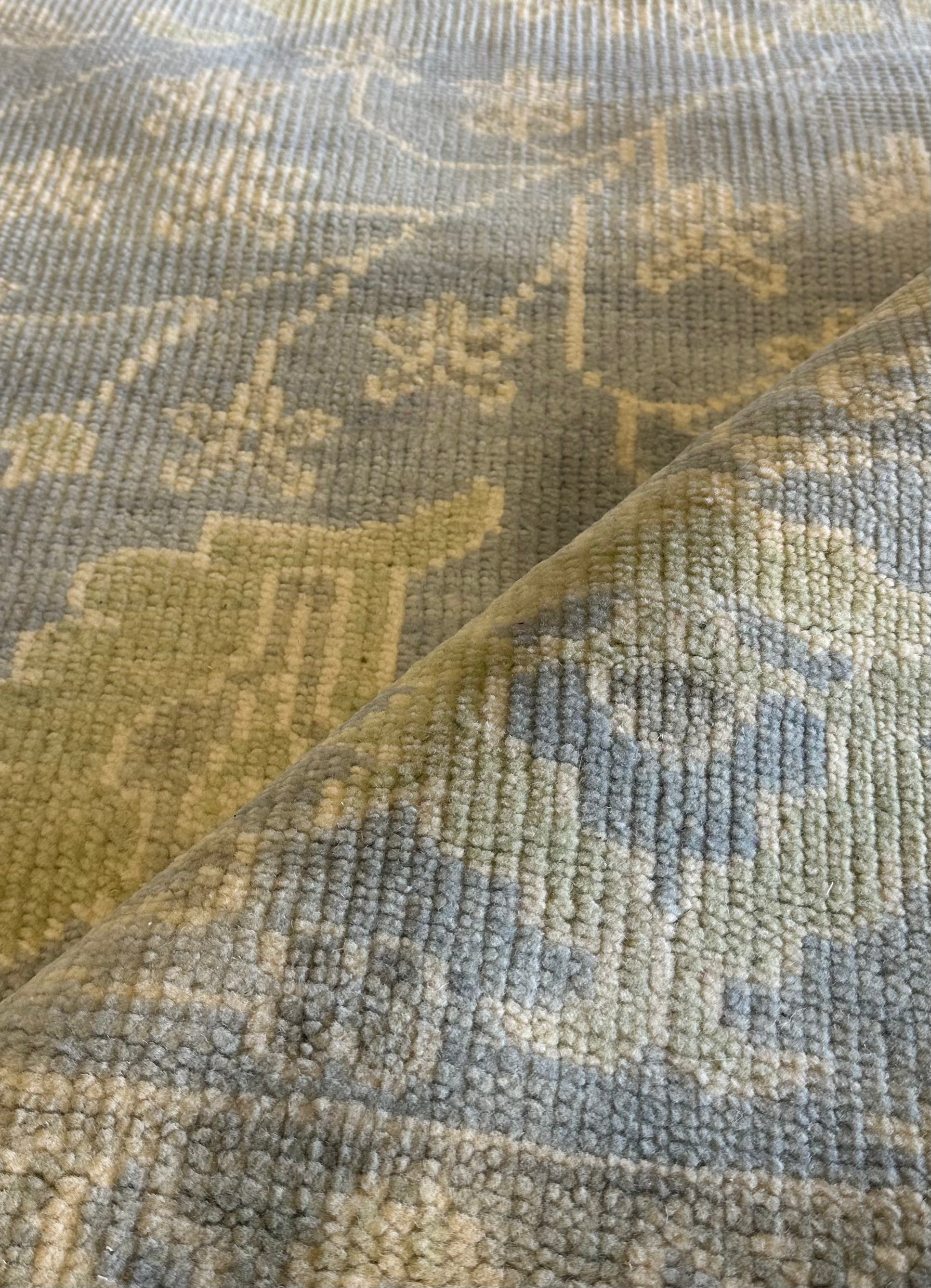 Portia D. Harris 9x12 Light Blue Hand-Knotted Oushak Rug