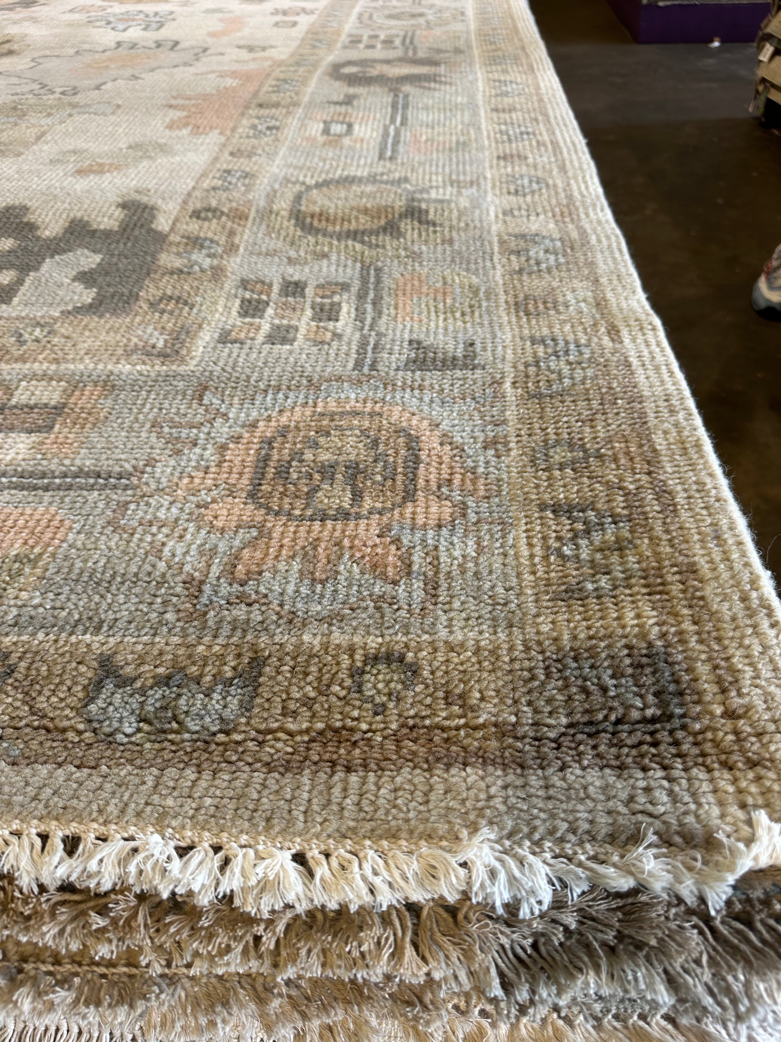 Deanna B. Tomasetta 9x12 Grey Hand-Knotted Oushak Rug