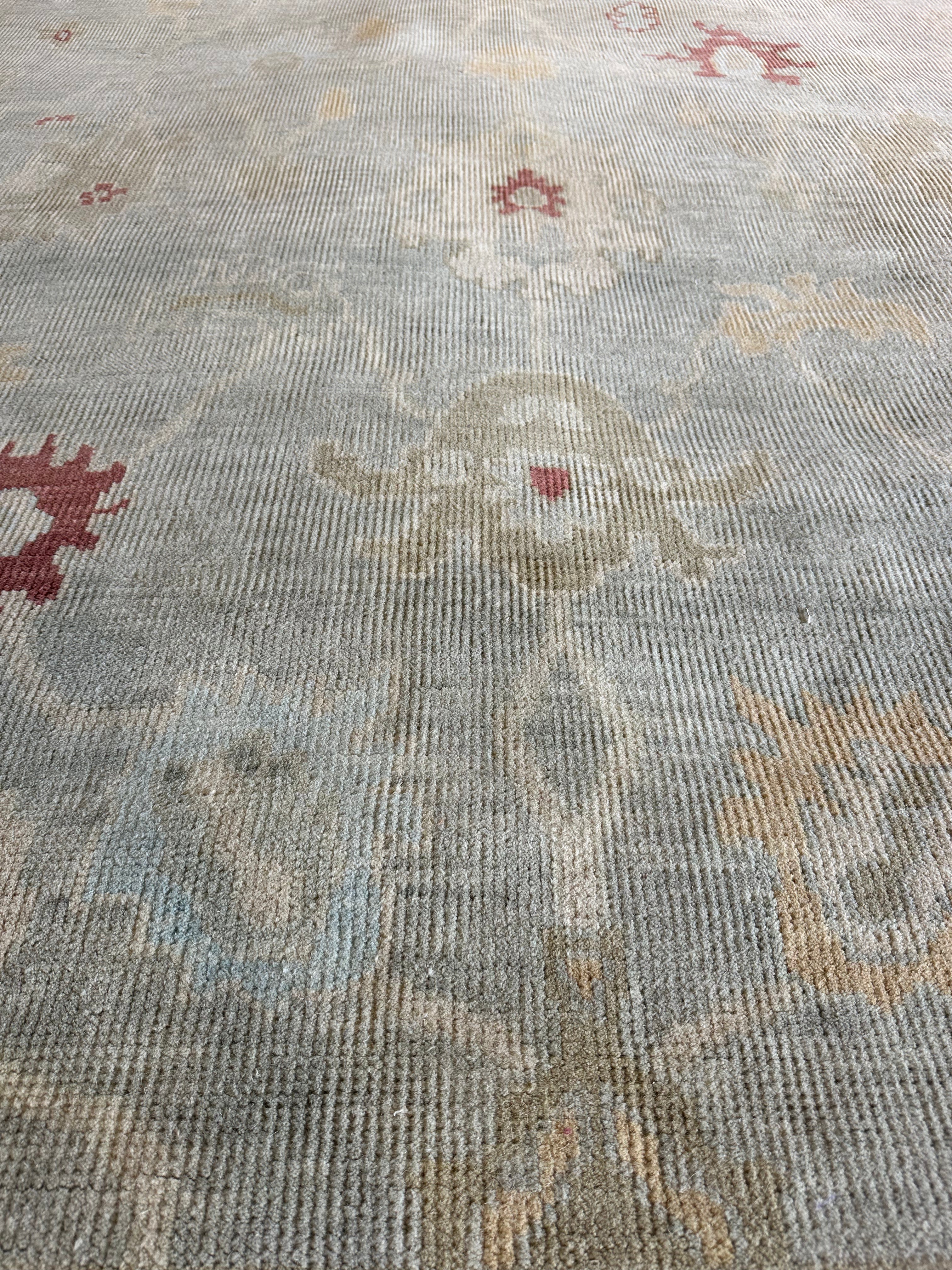 Shelby Leshine 9.9x14 Grey Hand-Knotted Oushak Rug