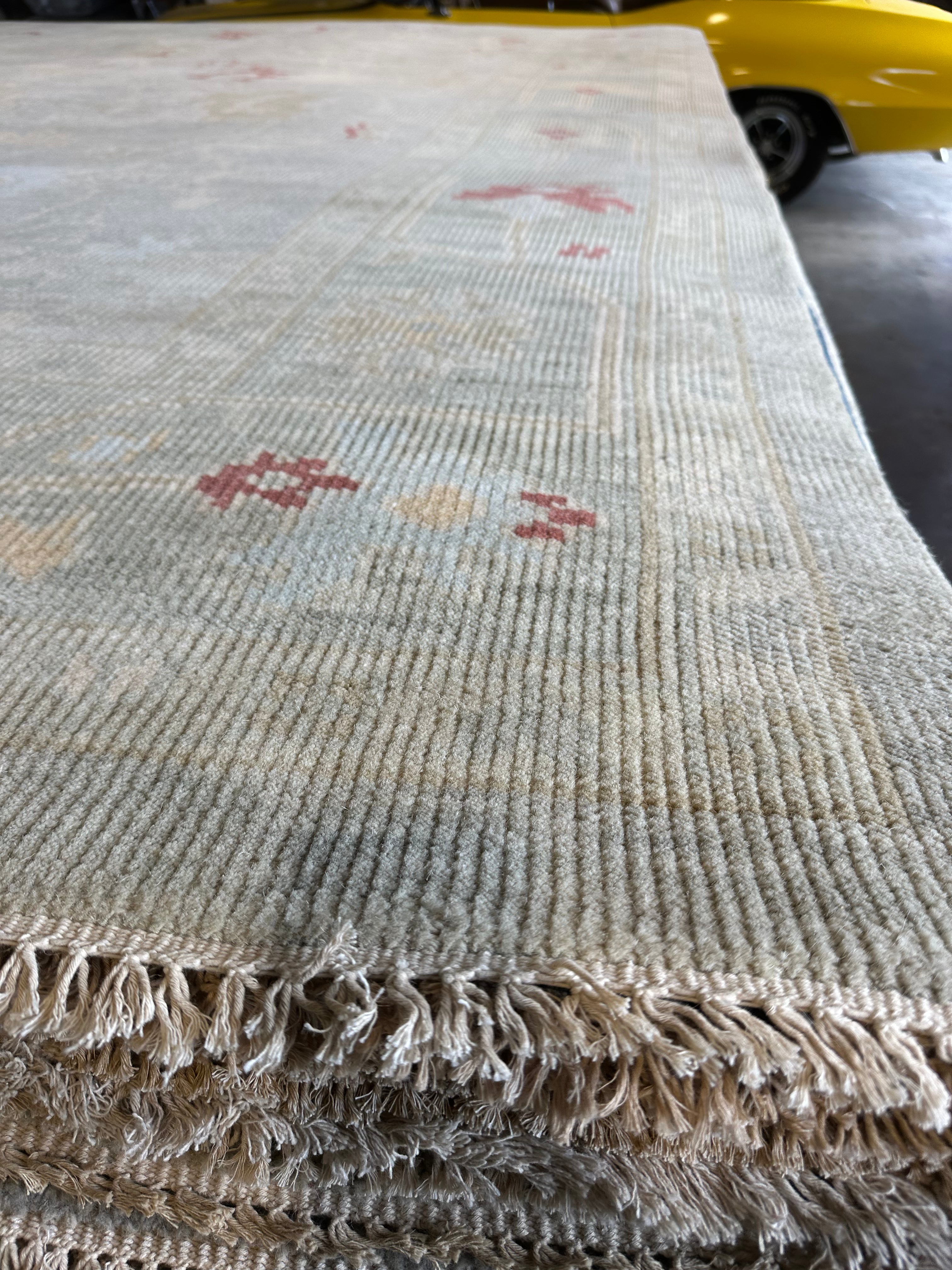 Shelby Leshine 9.9x14 Grey Hand-Knotted Oushak Rug