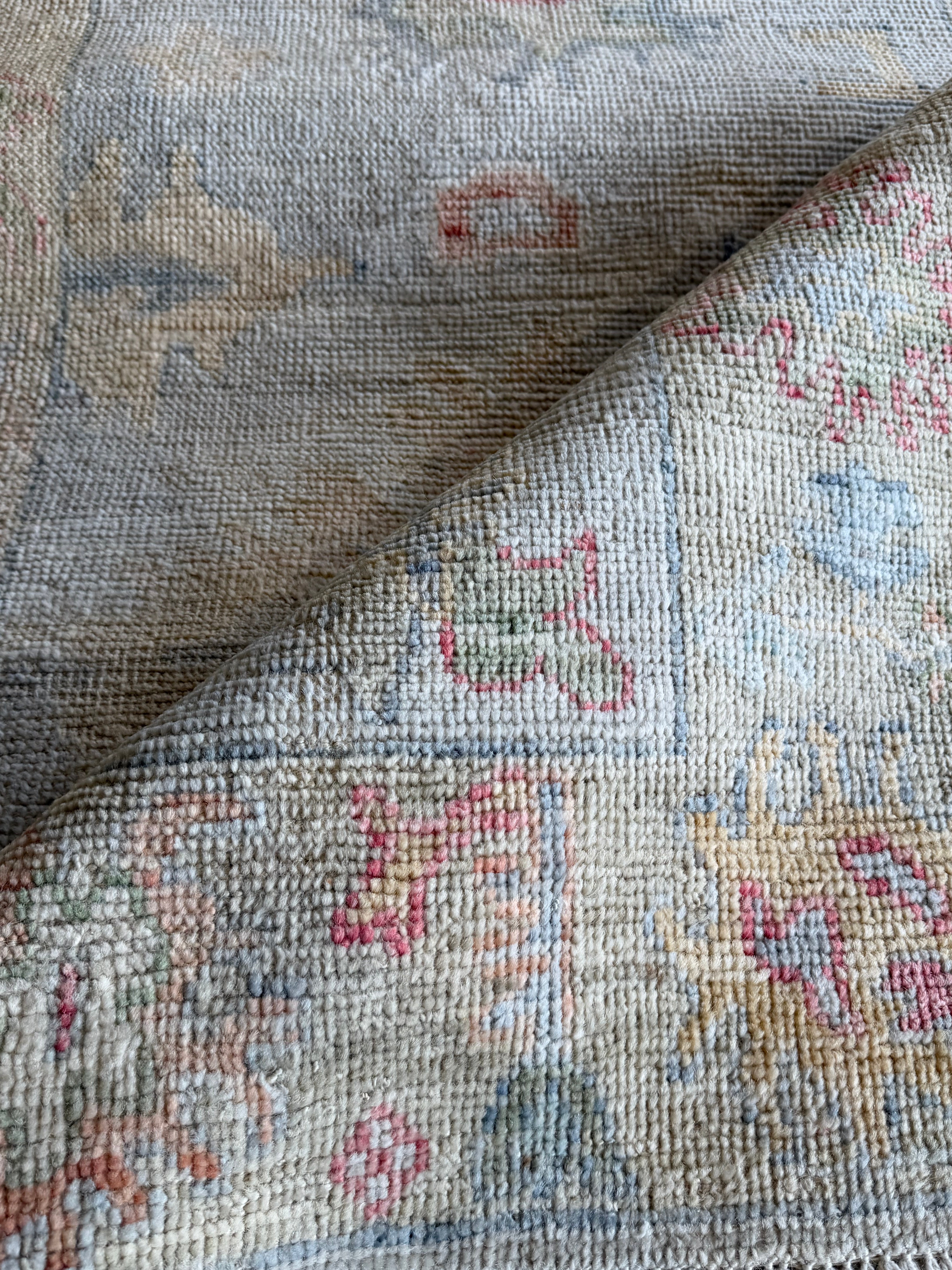 Ingrid Hassan 2.7x18 Blue Whitewashed Hand-Knotted Oushak Runner