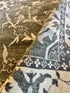 Lisa Black 9x11.9 Grey & Ivory Hand-Knotted Oushak