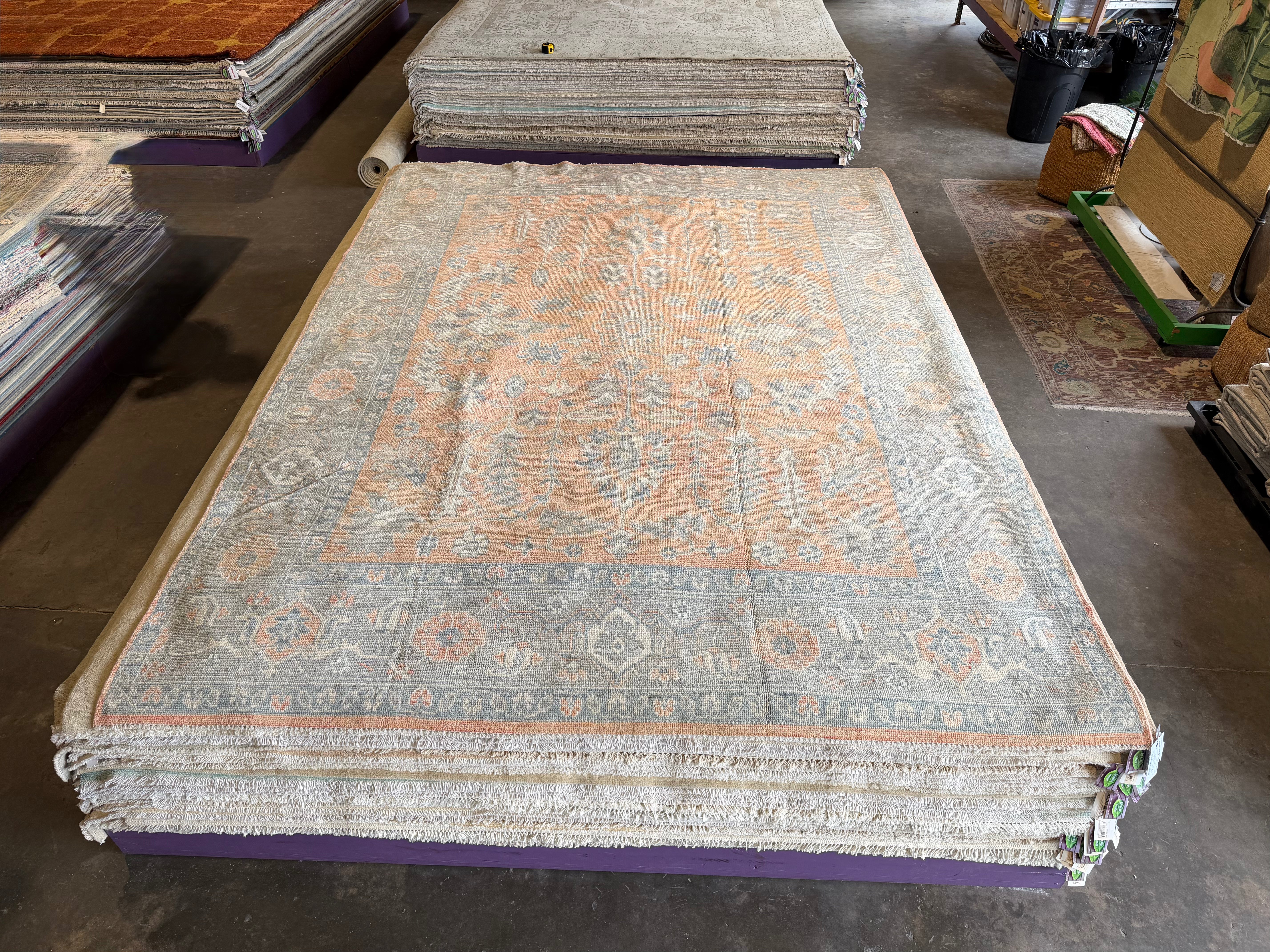 Jordana Verroi 8.5x11.7 Orange Whitewashed Hand-Knotted Oushak