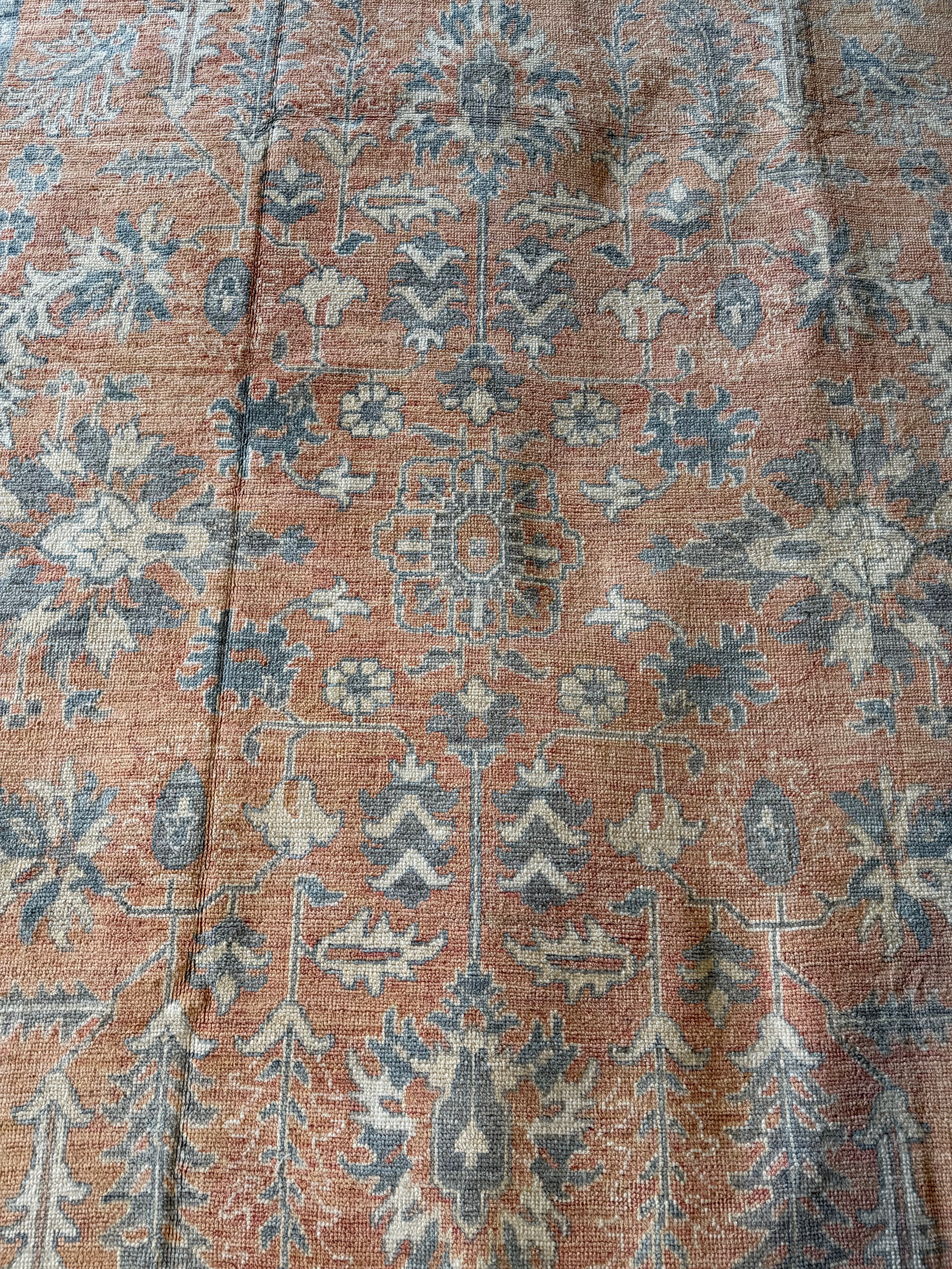 Jordana Verroi 8.5x11.7 Orange Whitewashed Hand-Knotted Oushak