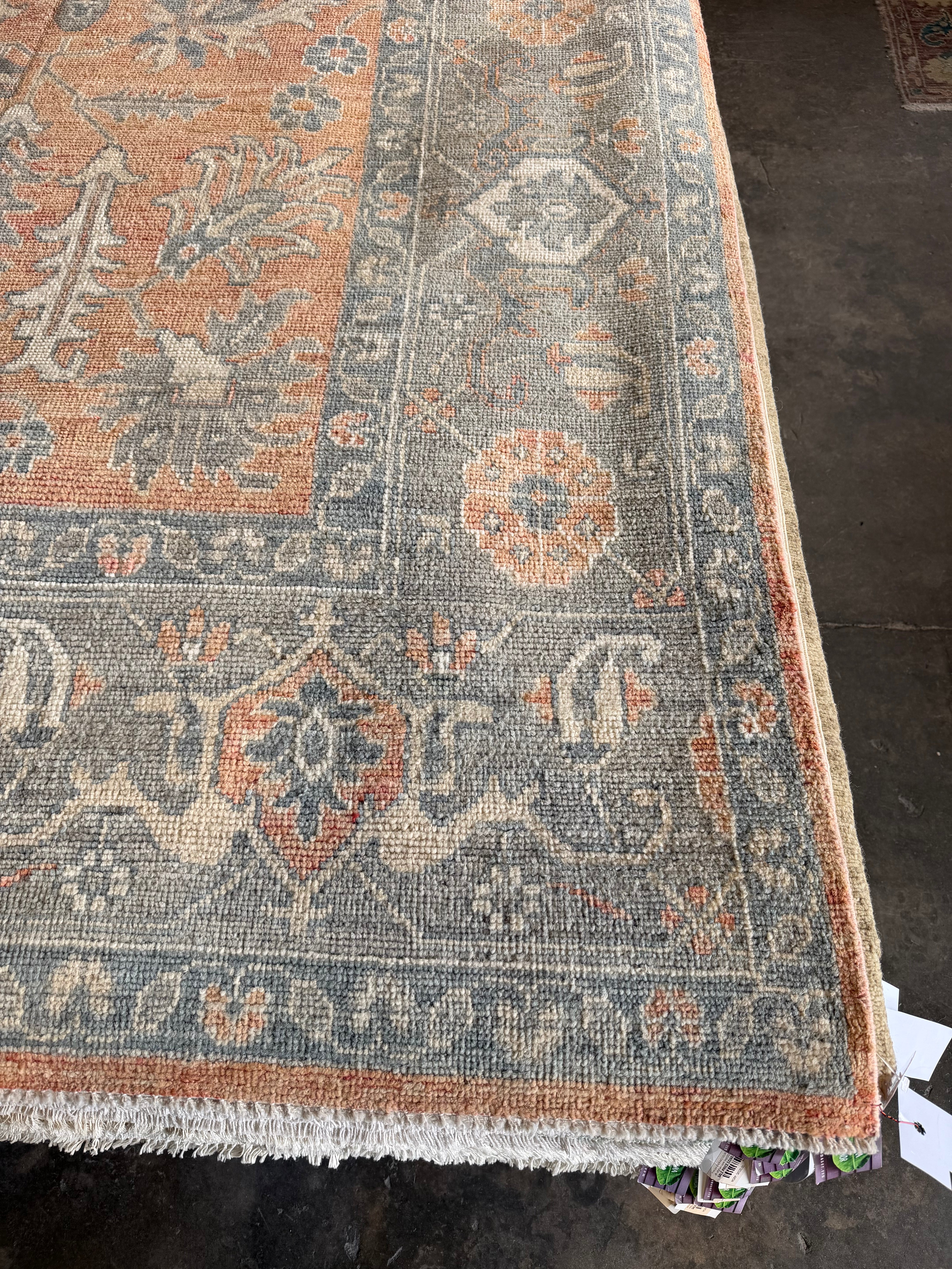 Jordana Verroi 8.5x11.7 Orange Whitewashed Hand-Knotted Oushak