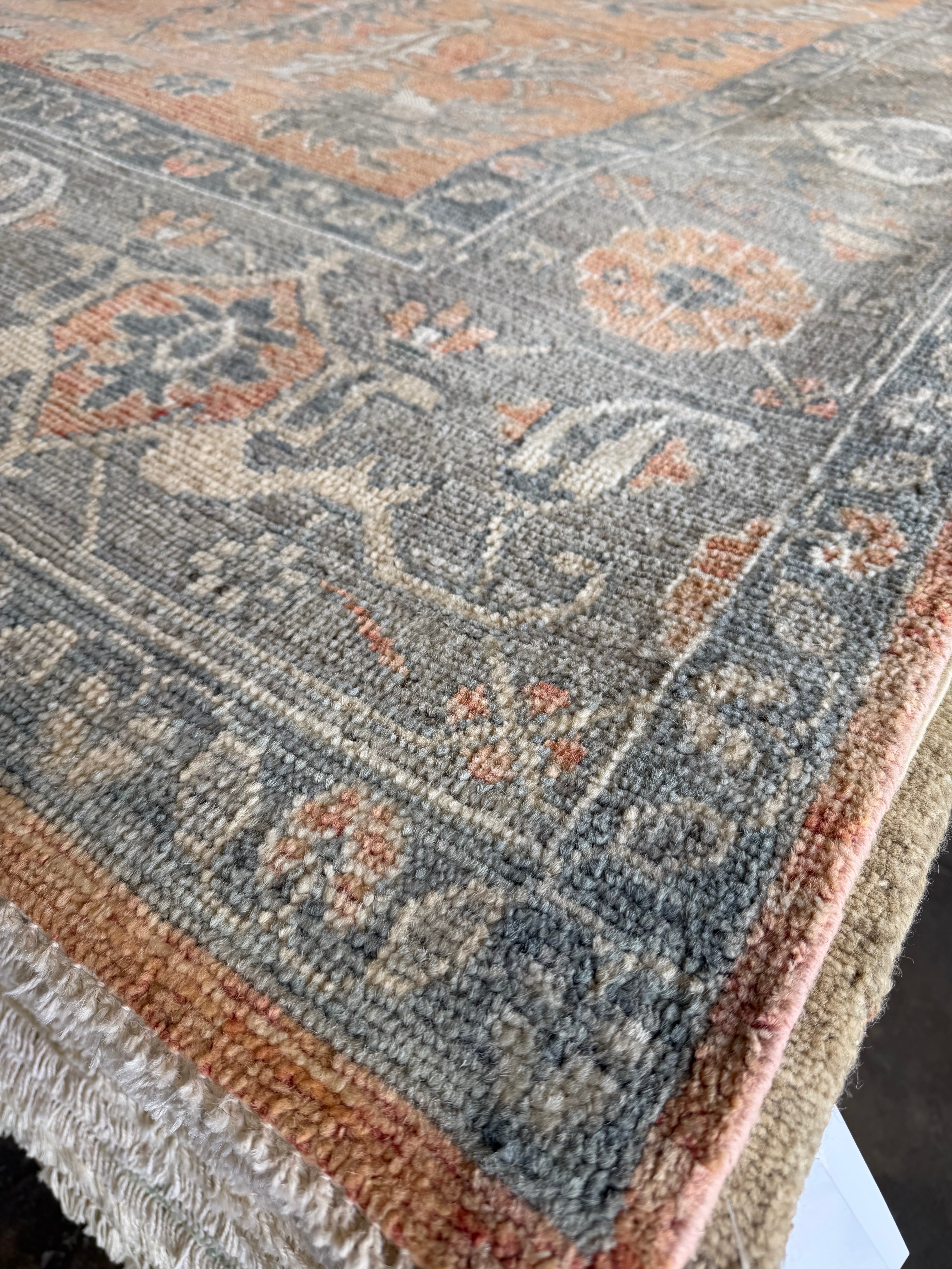 Jordana Verroi 8.5x11.7 Orange Whitewashed Hand-Knotted Oushak