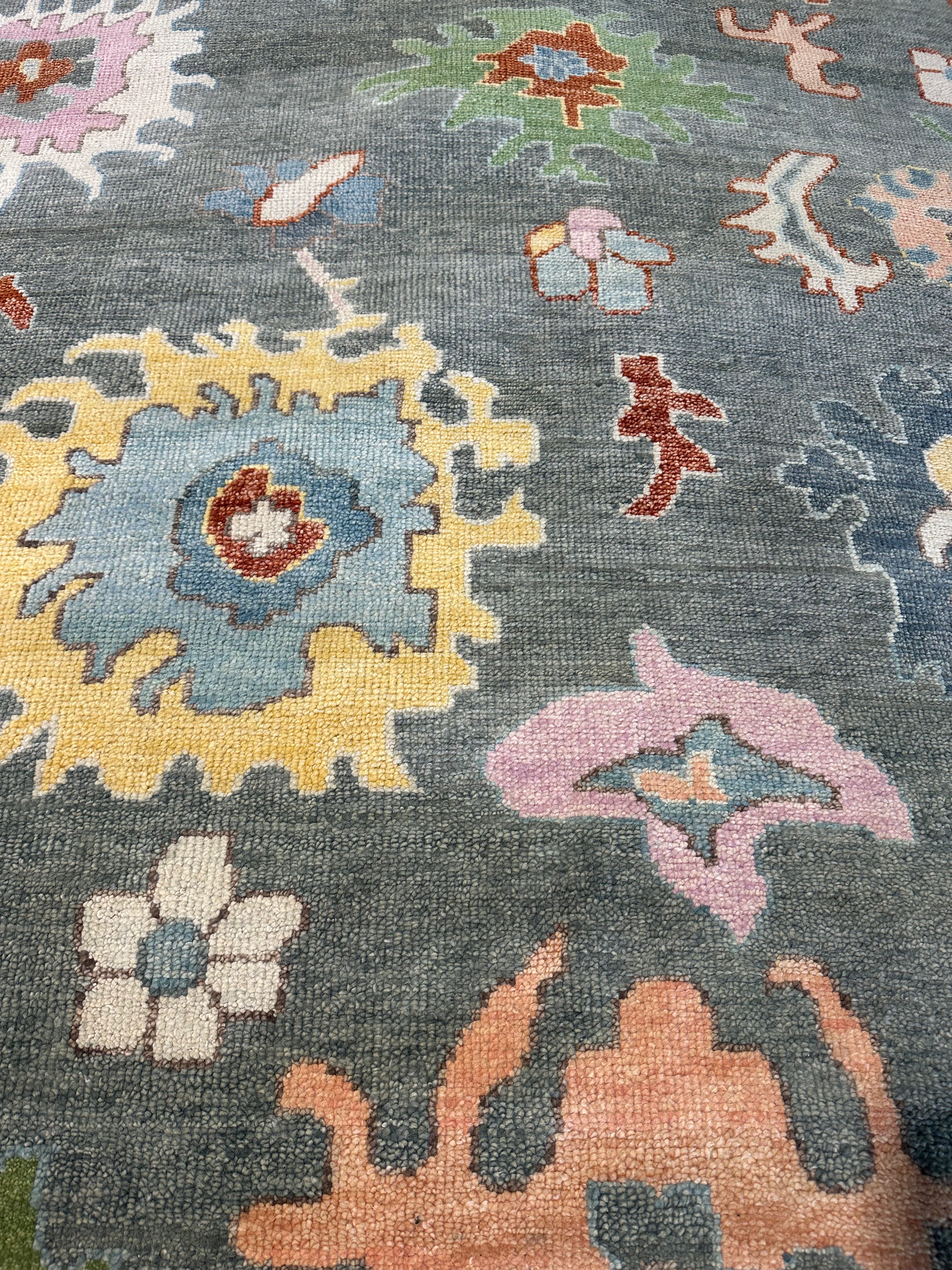 Marisela Zumbado 8x9.9 Multi Color Hand-Knotted Oushak Rug