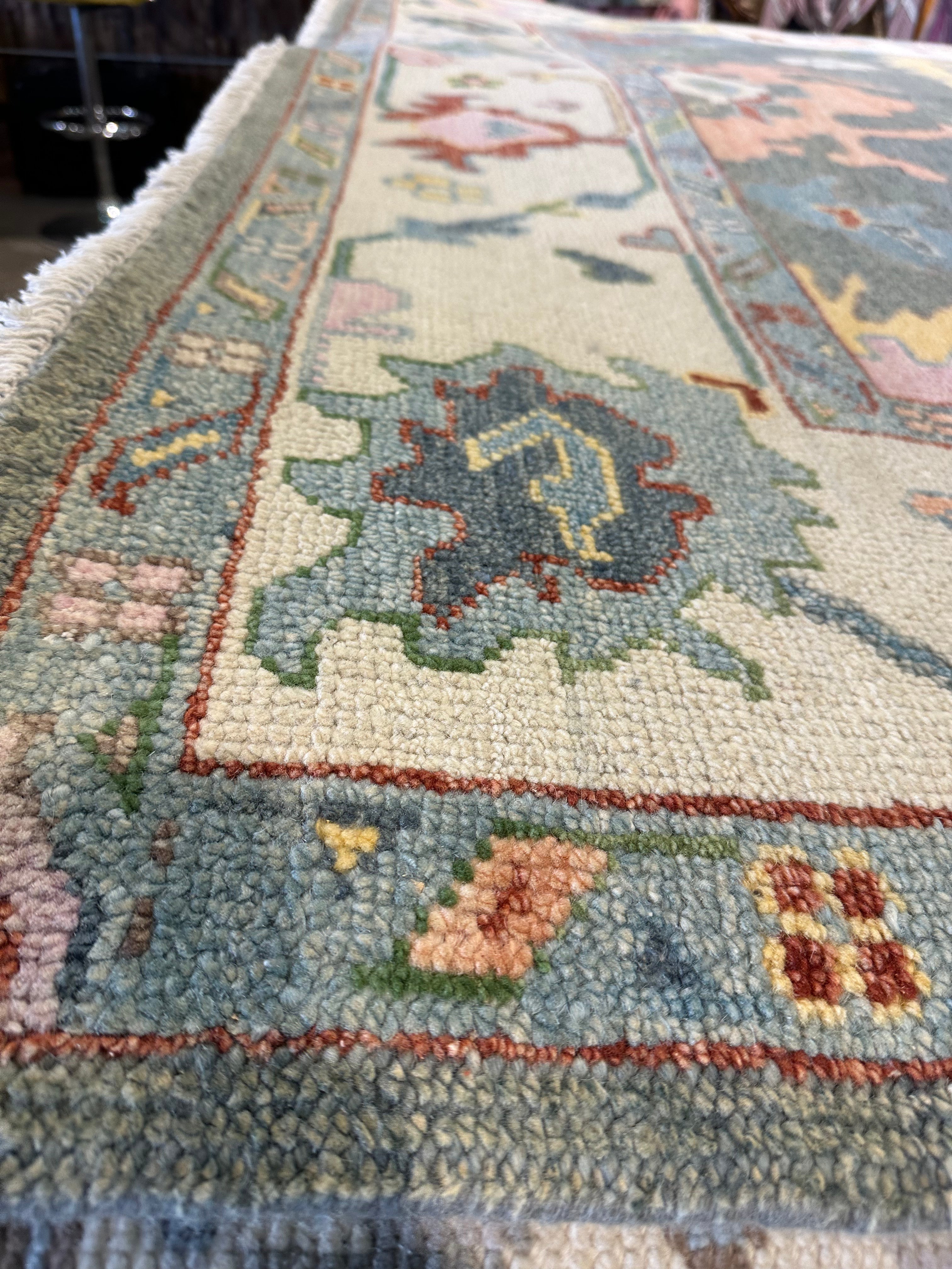 Marisela Zumbado 8x9.9 Multi Color Hand-Knotted Oushak Rug