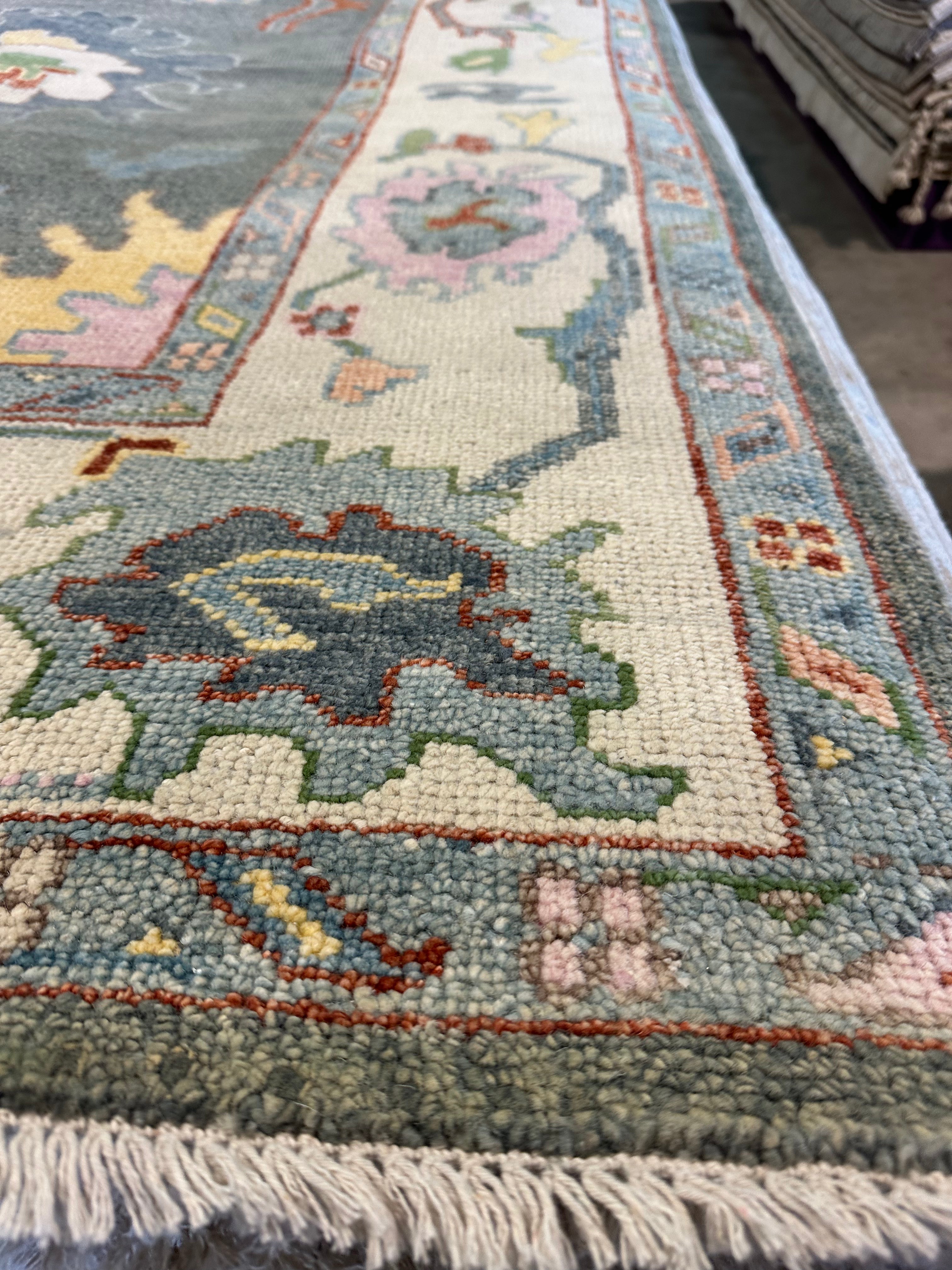 Marisela Zumbado 8x9.9 Multi Color Hand-Knotted Oushak Rug