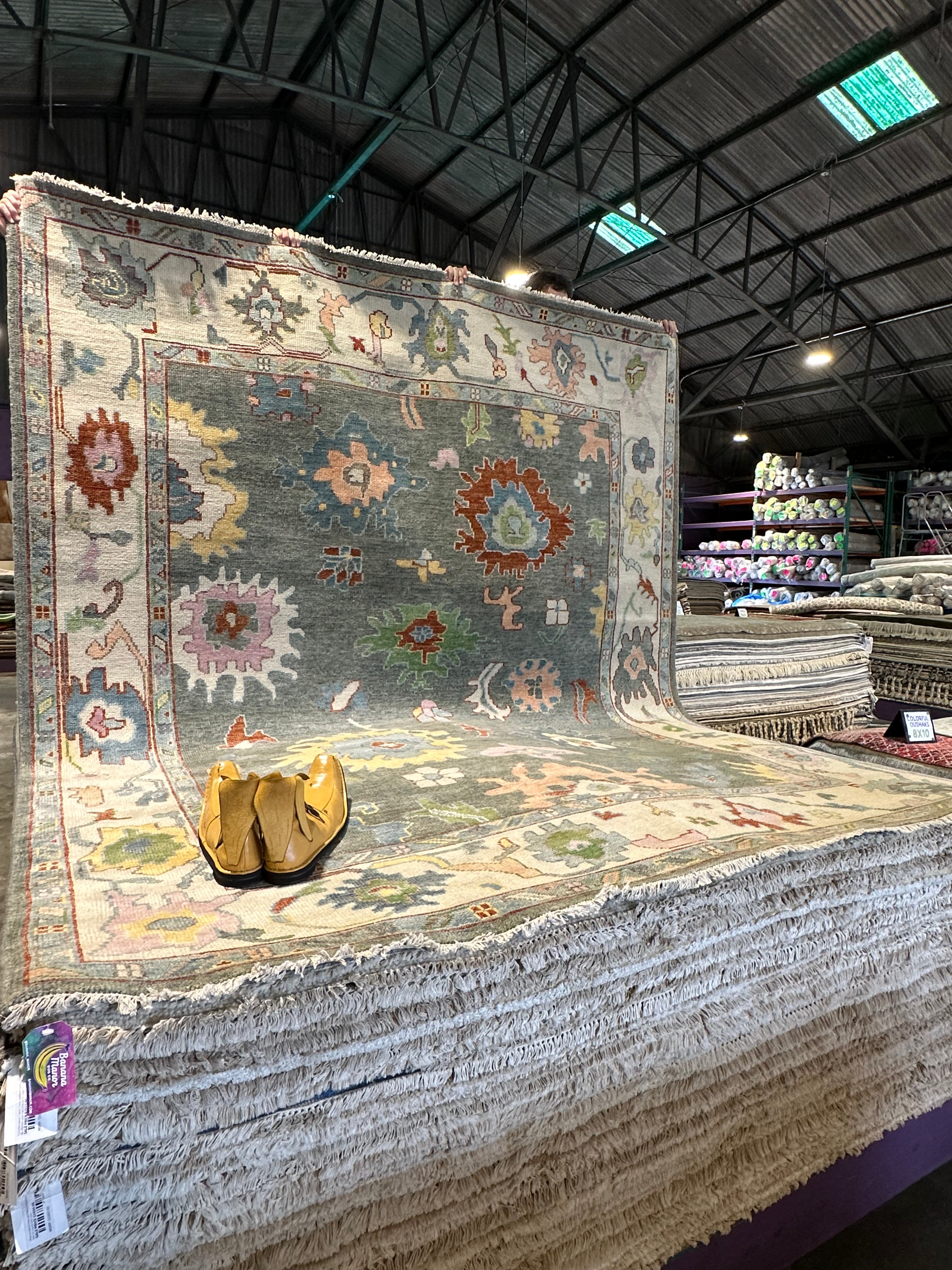 Marisela Zumbado 8x9.9 Multi Color Hand-Knotted Oushak Rug