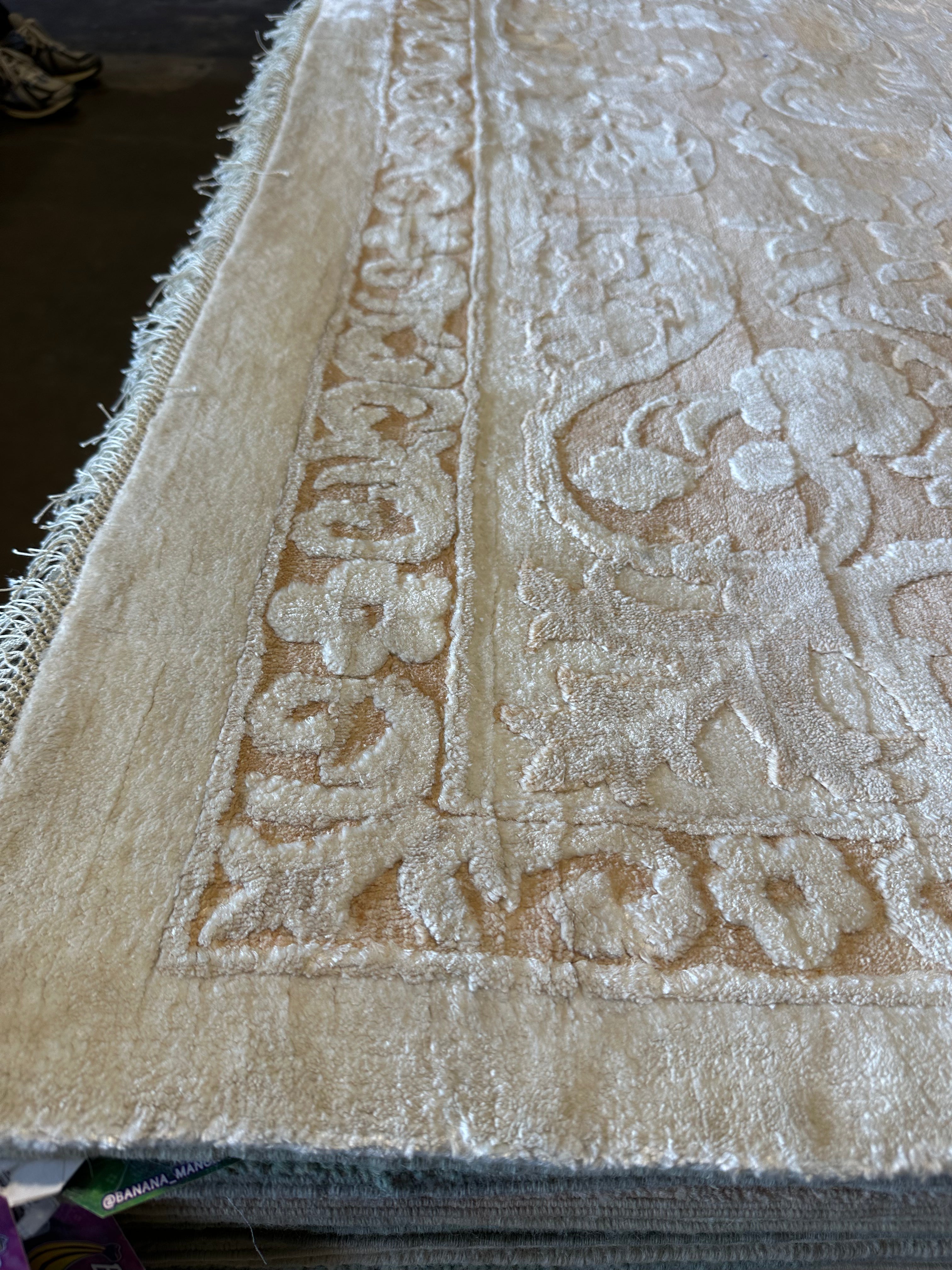 Kate Herron 8x11.6 Silver Hand-Knotted Kashan Rug