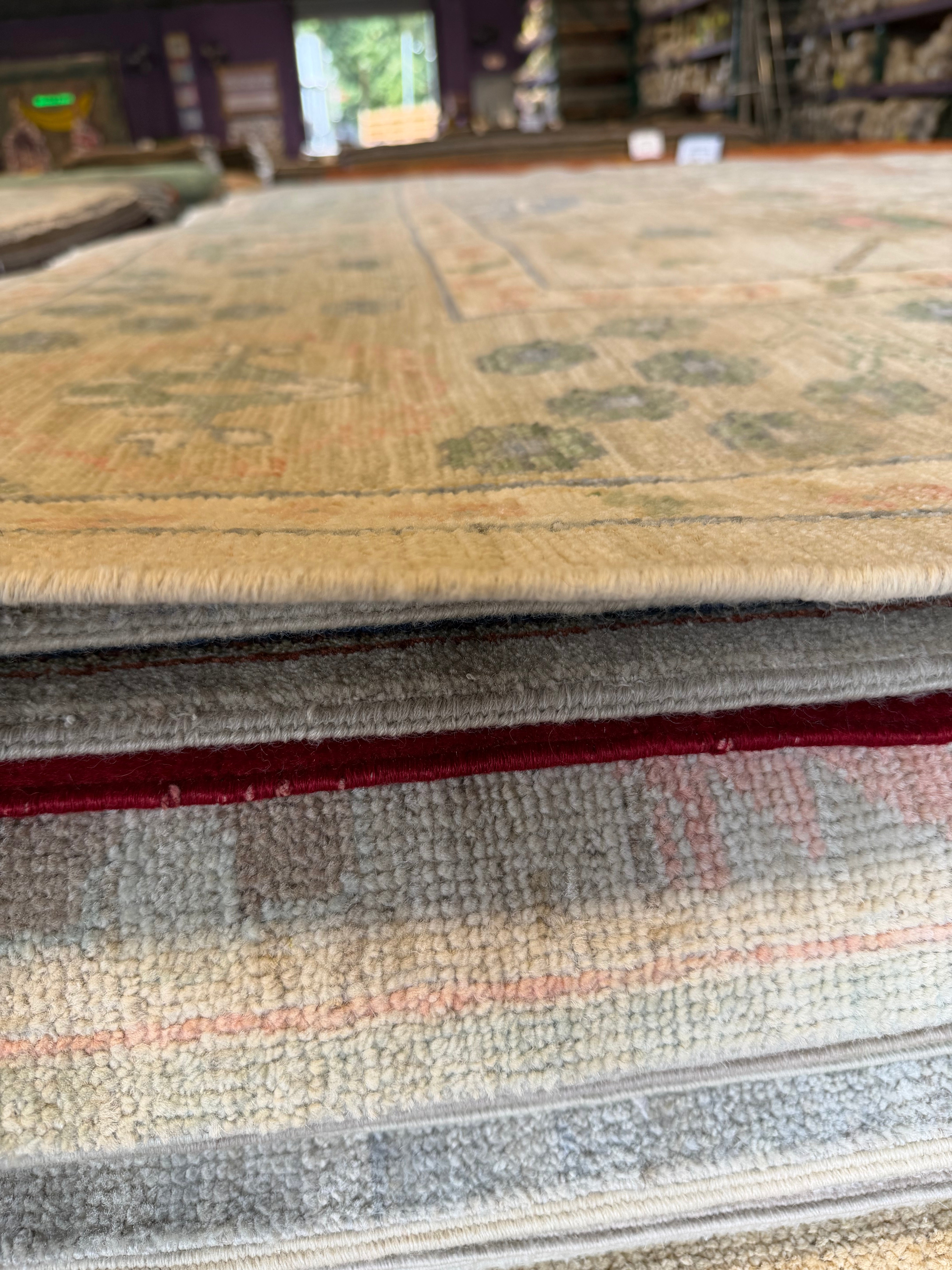 Kylie Cooke 10.2x13.8 Cream Multi Whitewashed Hand-Knotted Oushak