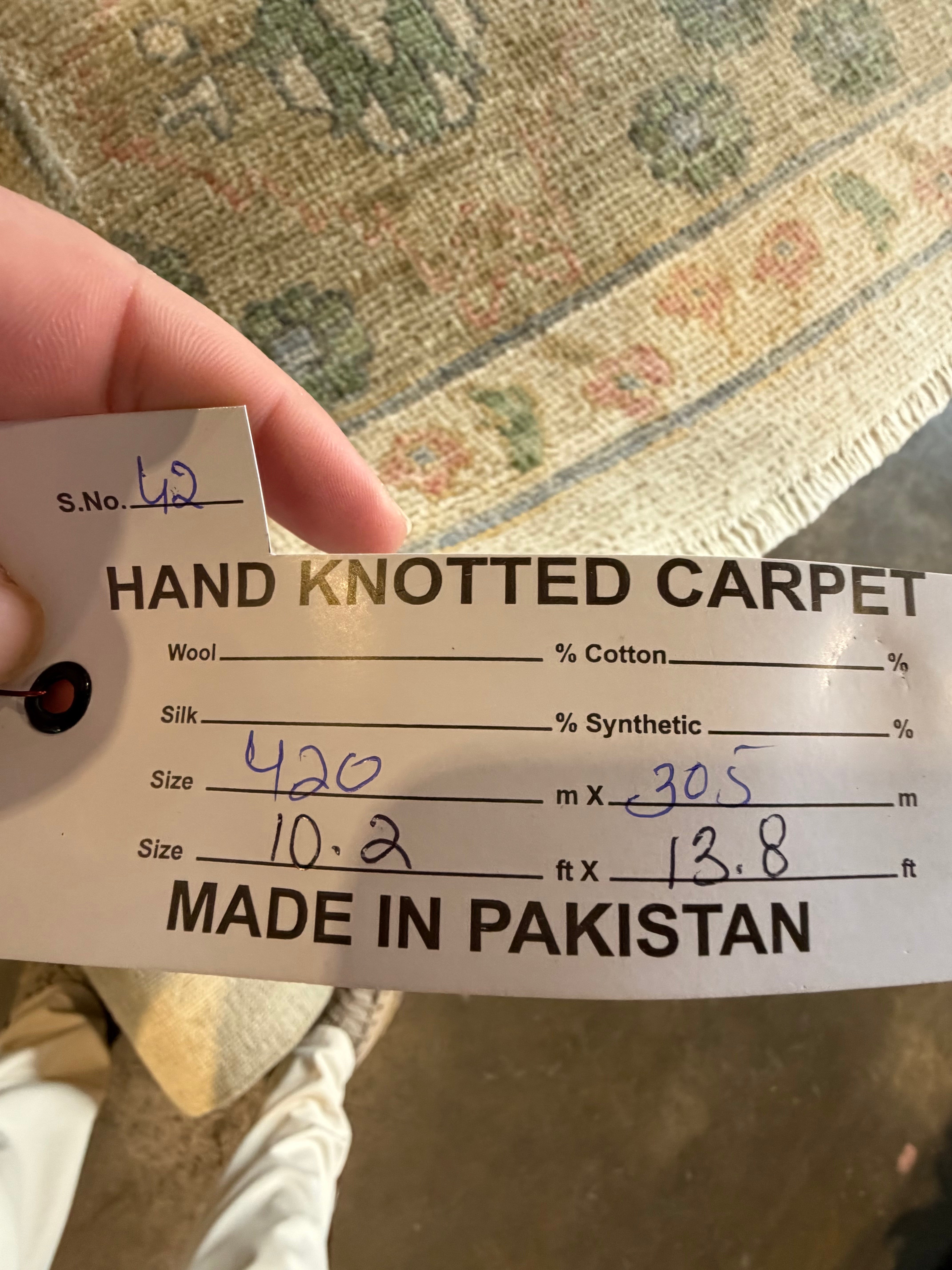 Kylie Cooke 10.2x13.8 Cream Multi Whitewashed Hand-Knotted Oushak