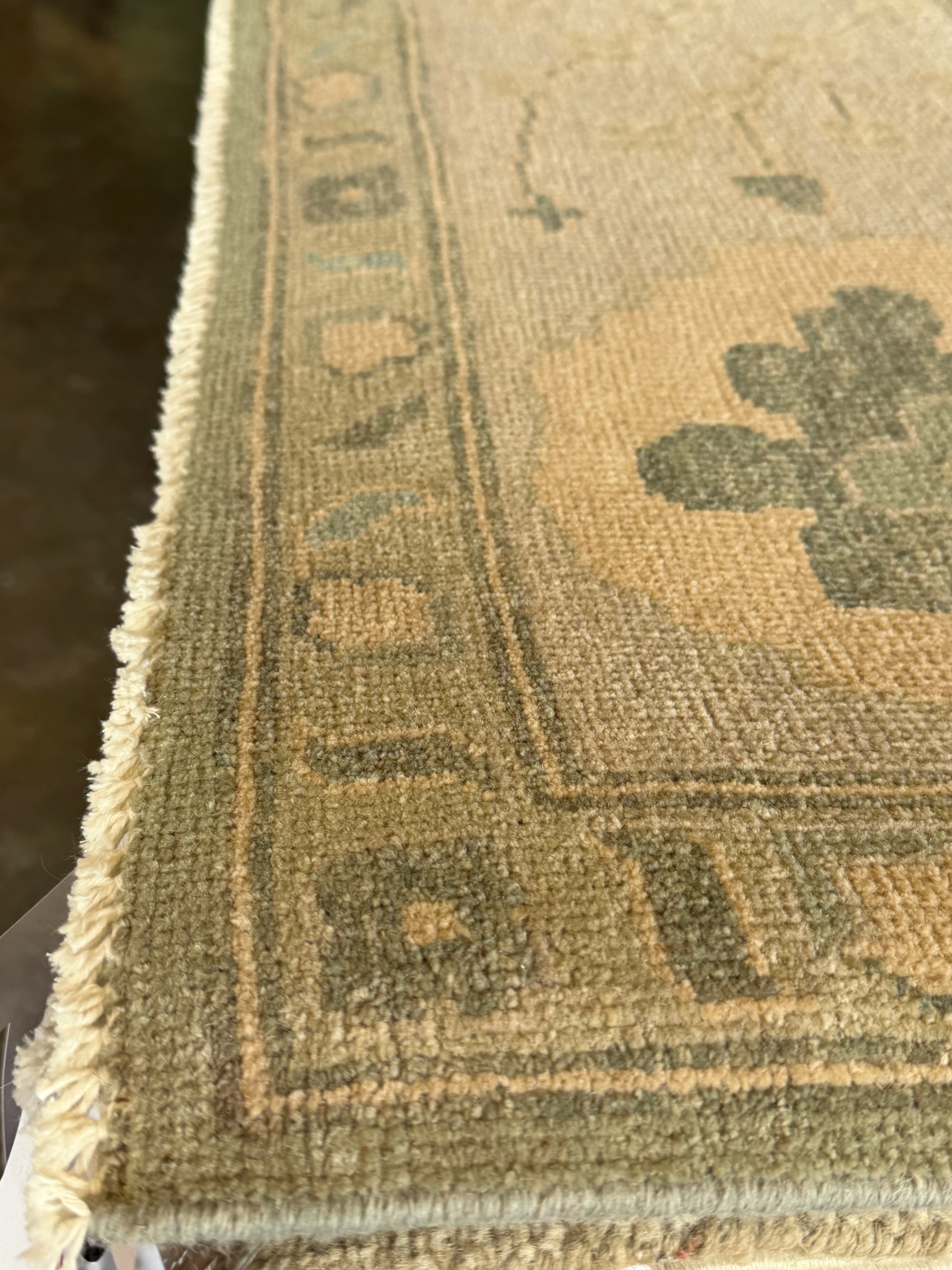 Silvia Teti 9x12.2 Blue Whitewashed Hand-Knotted Oushak