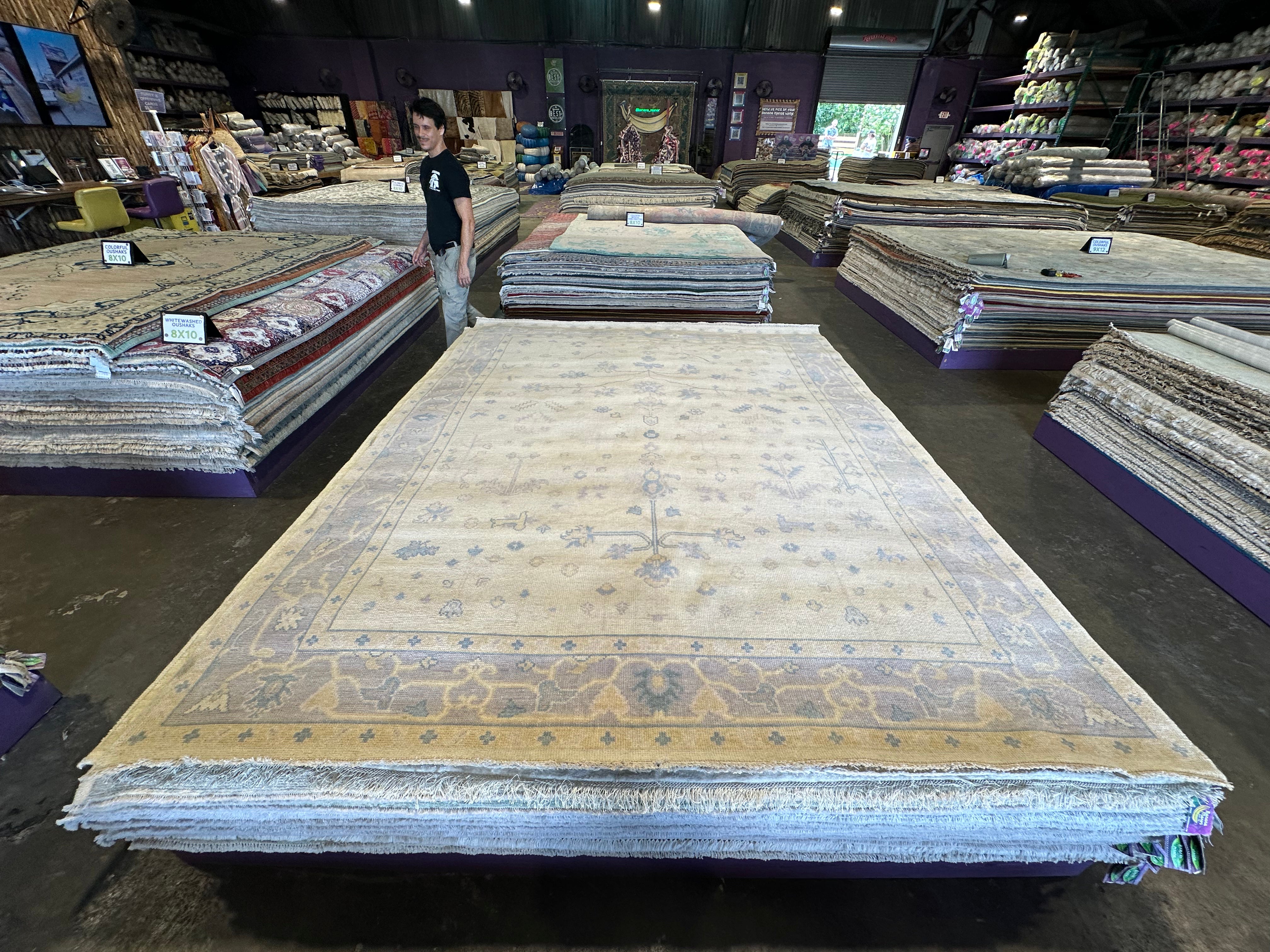 Alison Smith 8x10 Lavender Hand-Knotted Oushak Rug