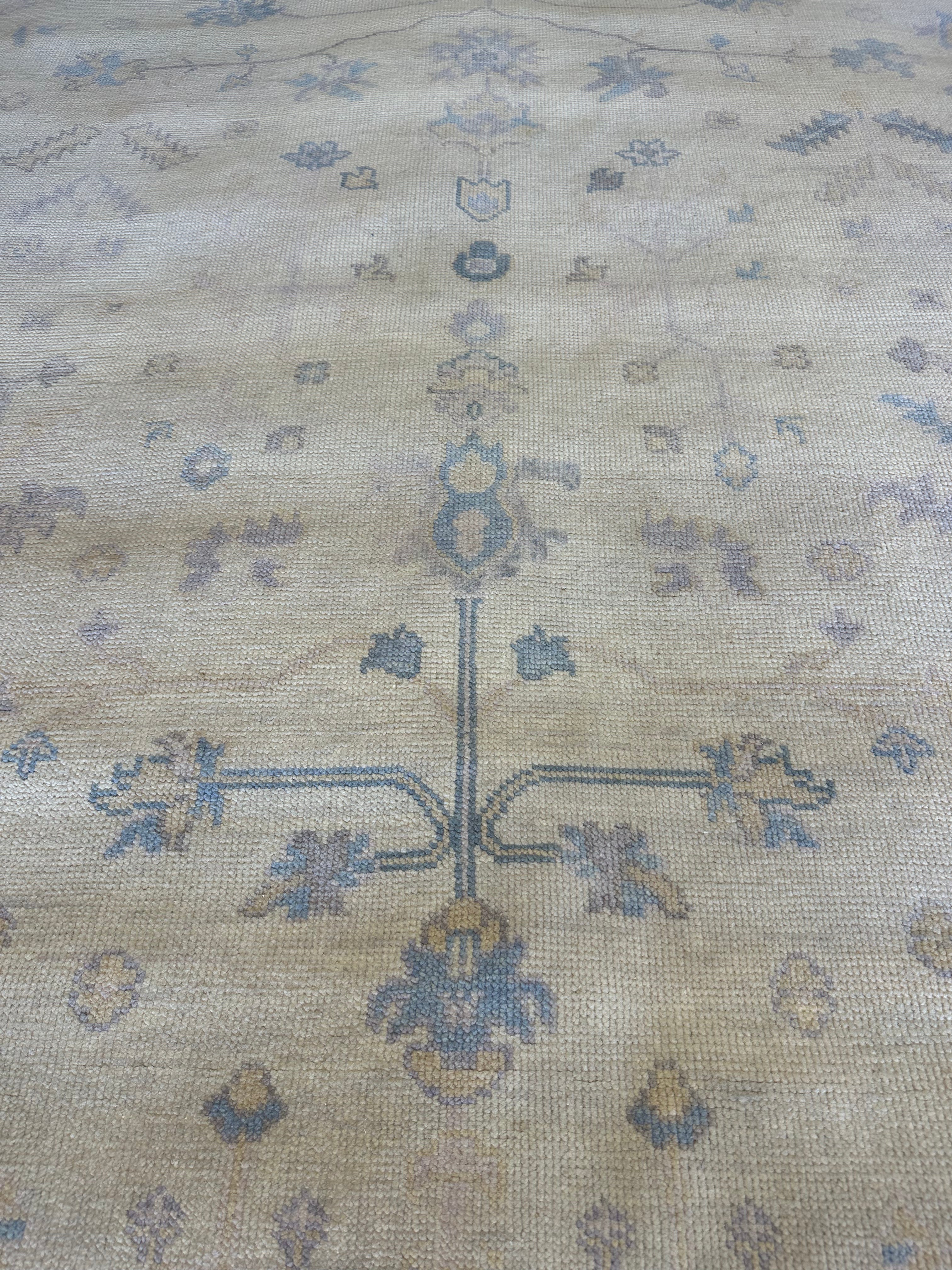 Alison Smith 8x10 Lavender Hand-Knotted Oushak Rug