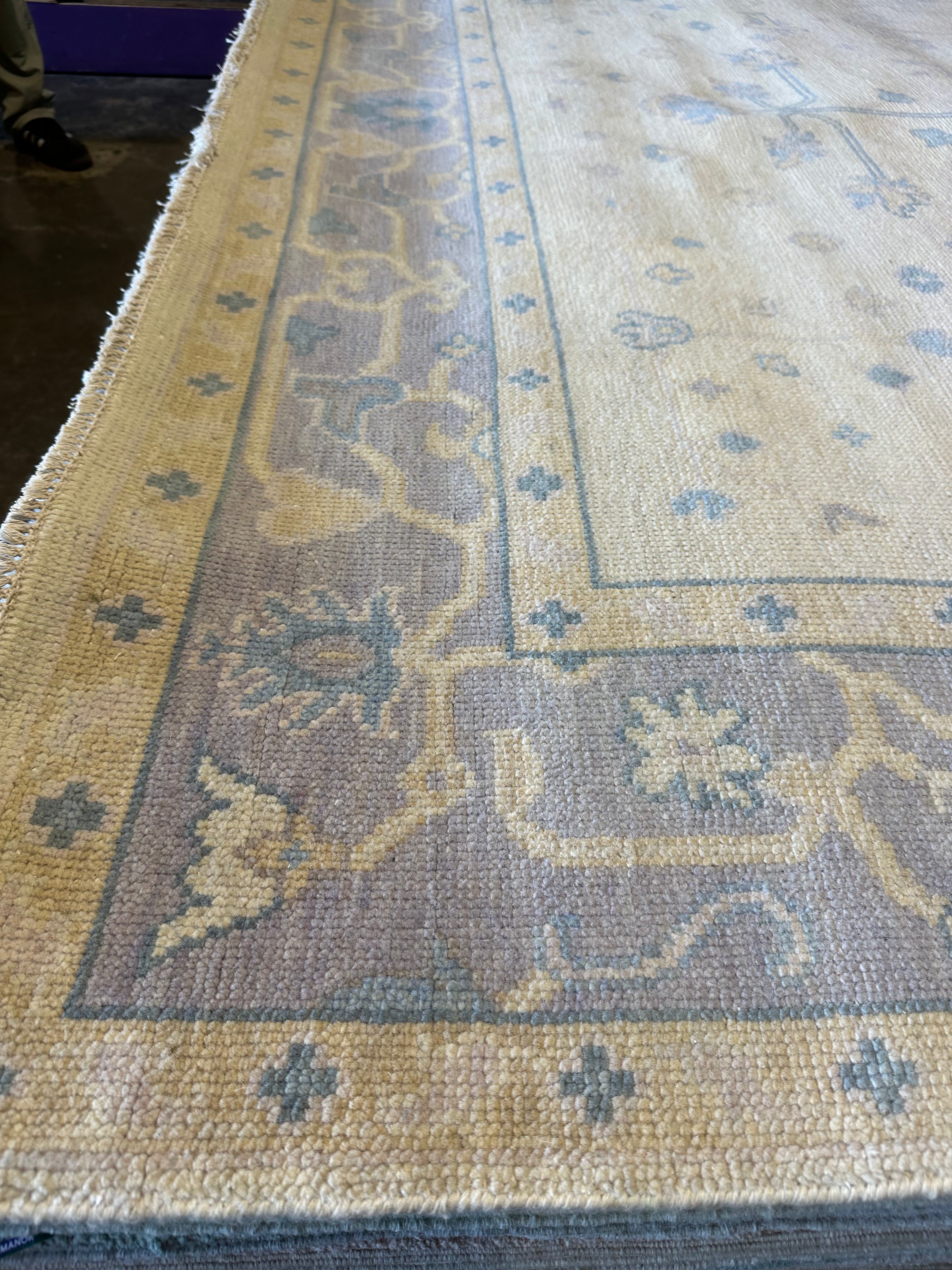 Alison Smith 8x10 Lavender Hand-Knotted Oushak Rug