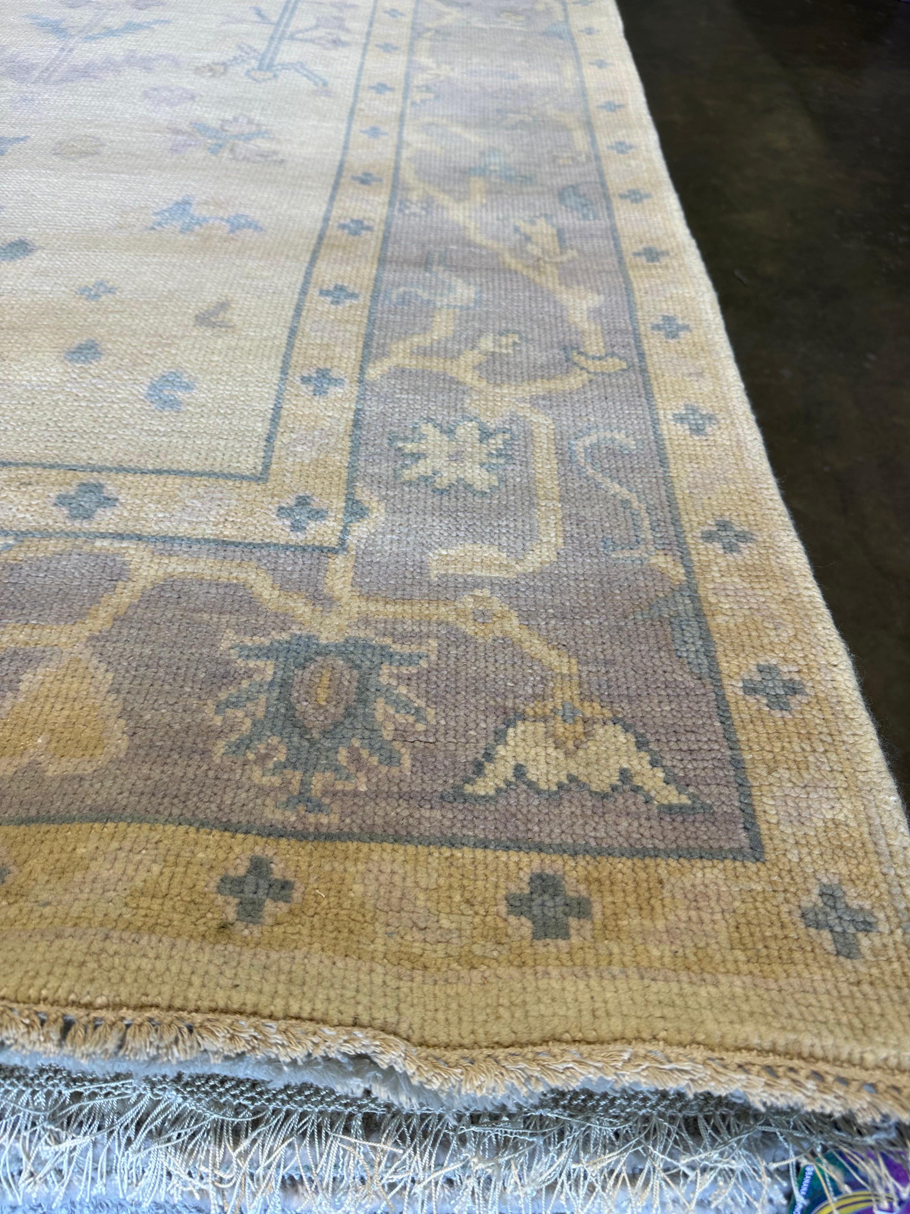 Alison Smith 8x10 Lavender Hand-Knotted Oushak Rug