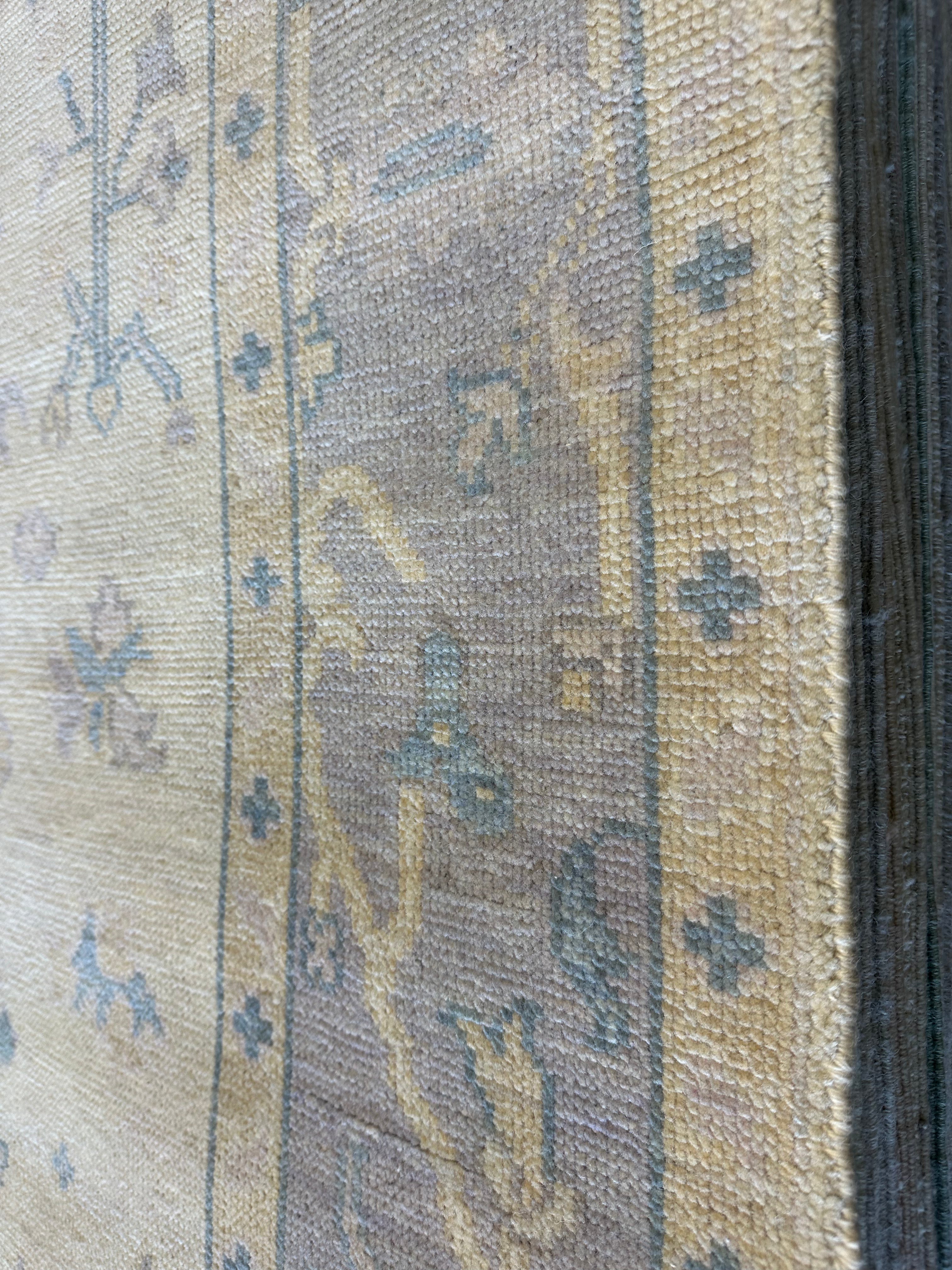 Alison Smith 8x10 Lavender Hand-Knotted Oushak Rug