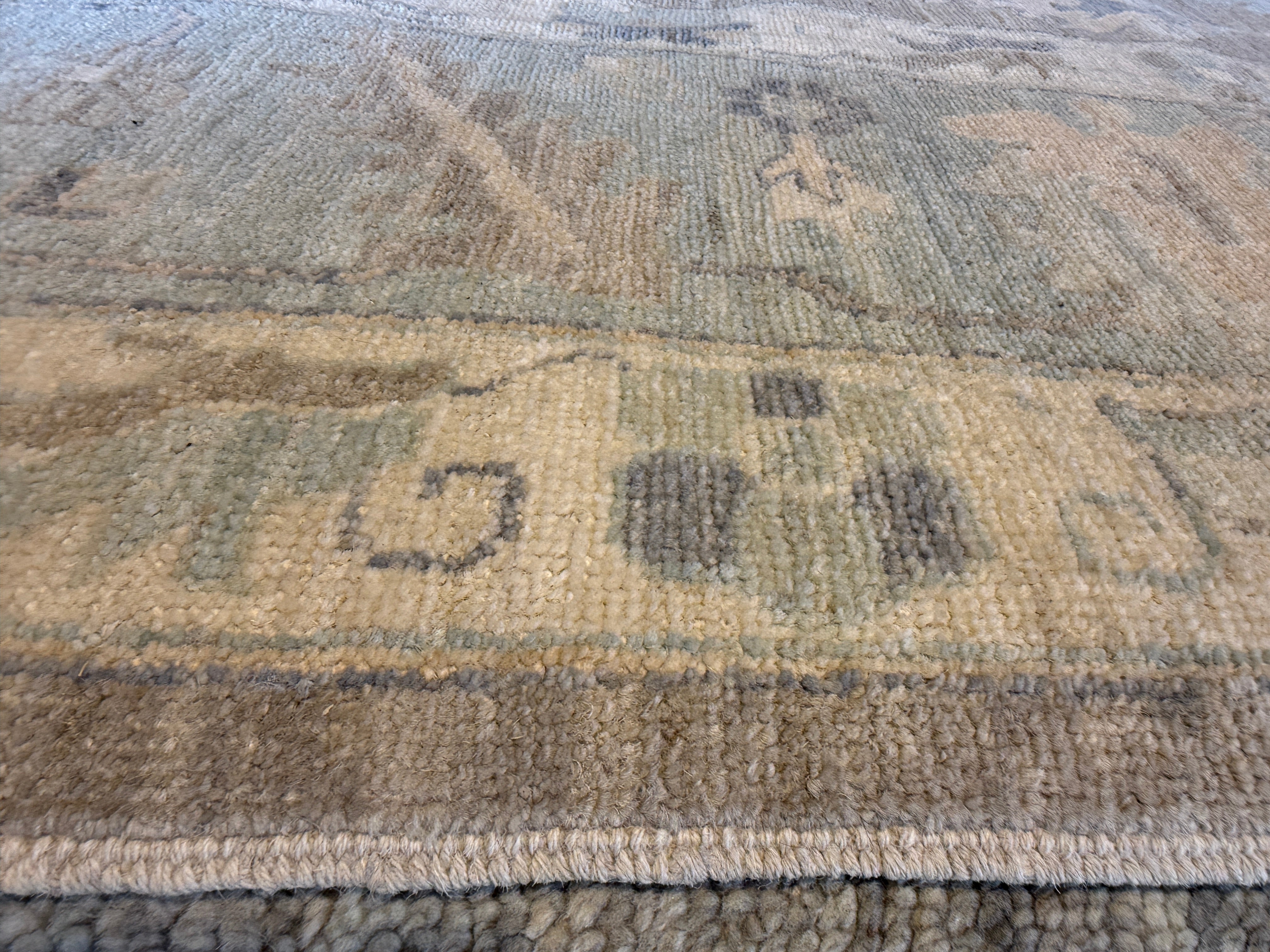 Rivers Spencer 10.1x13.10 Blue Afghani Whitewashed Oushak