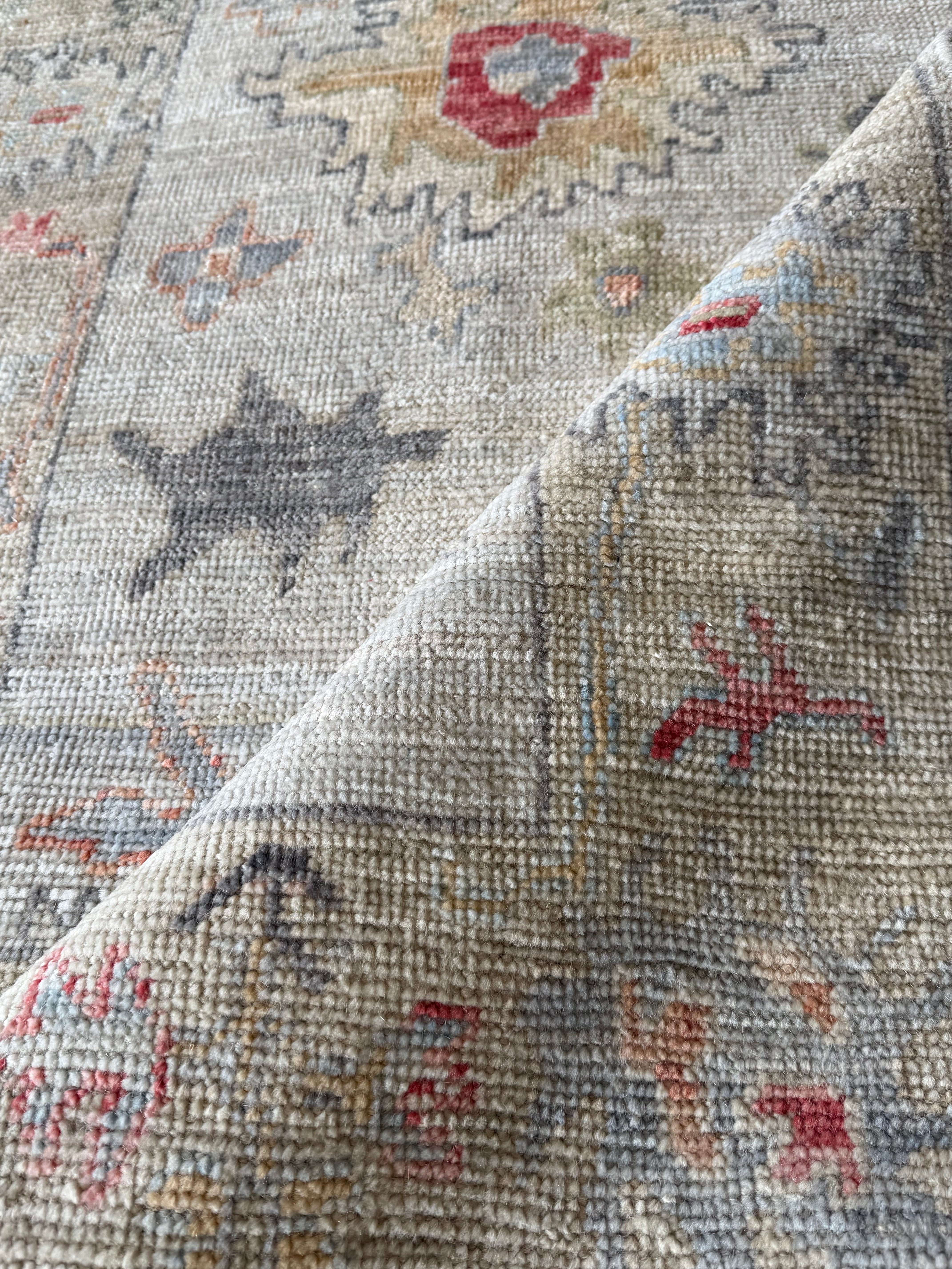 Samantha Clifford 2.7x18 Blue Whitewashed Hand-Knotted Oushak Runner