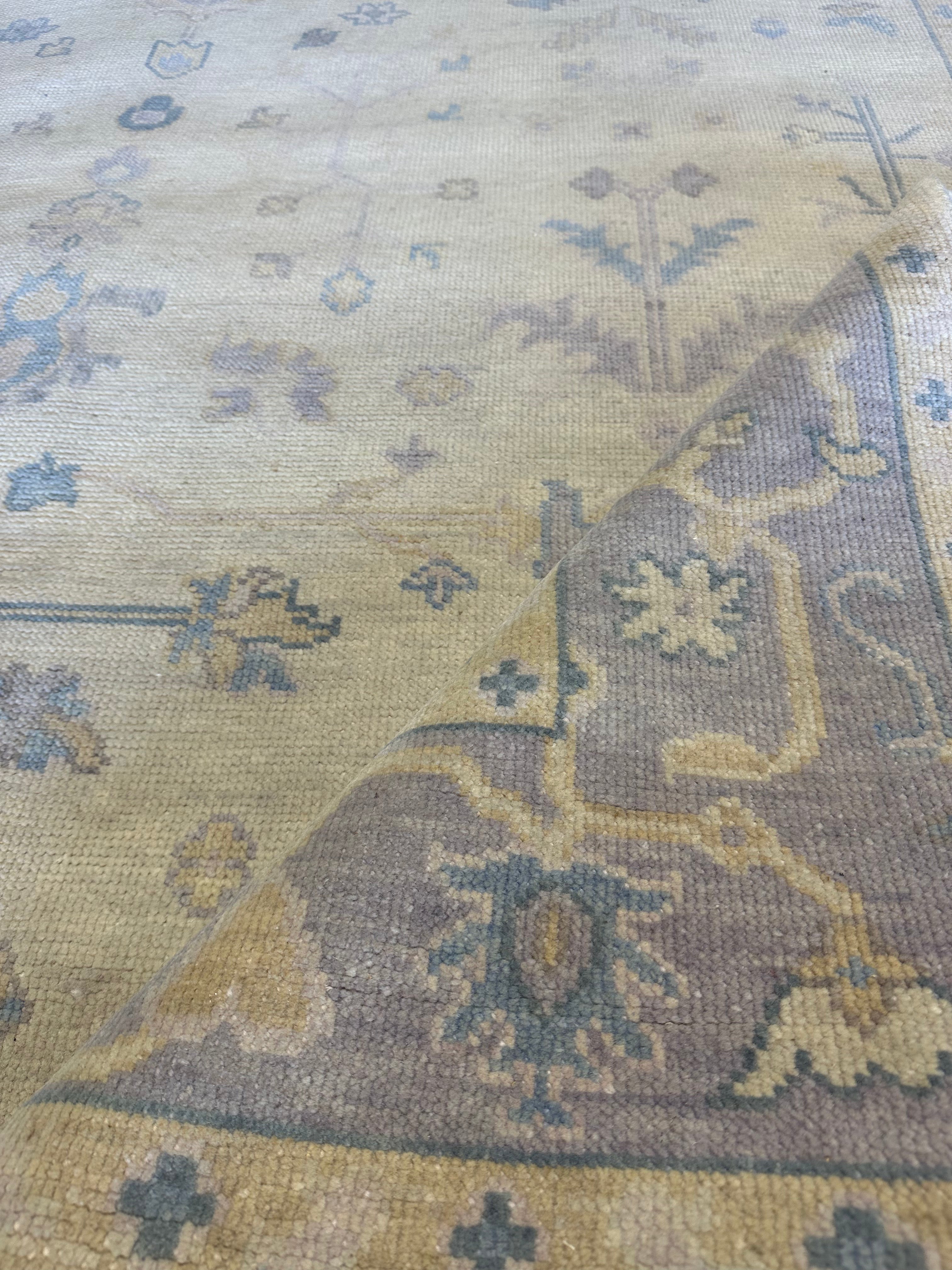 Alison Smith 8x10 Lavender Hand-Knotted Oushak Rug