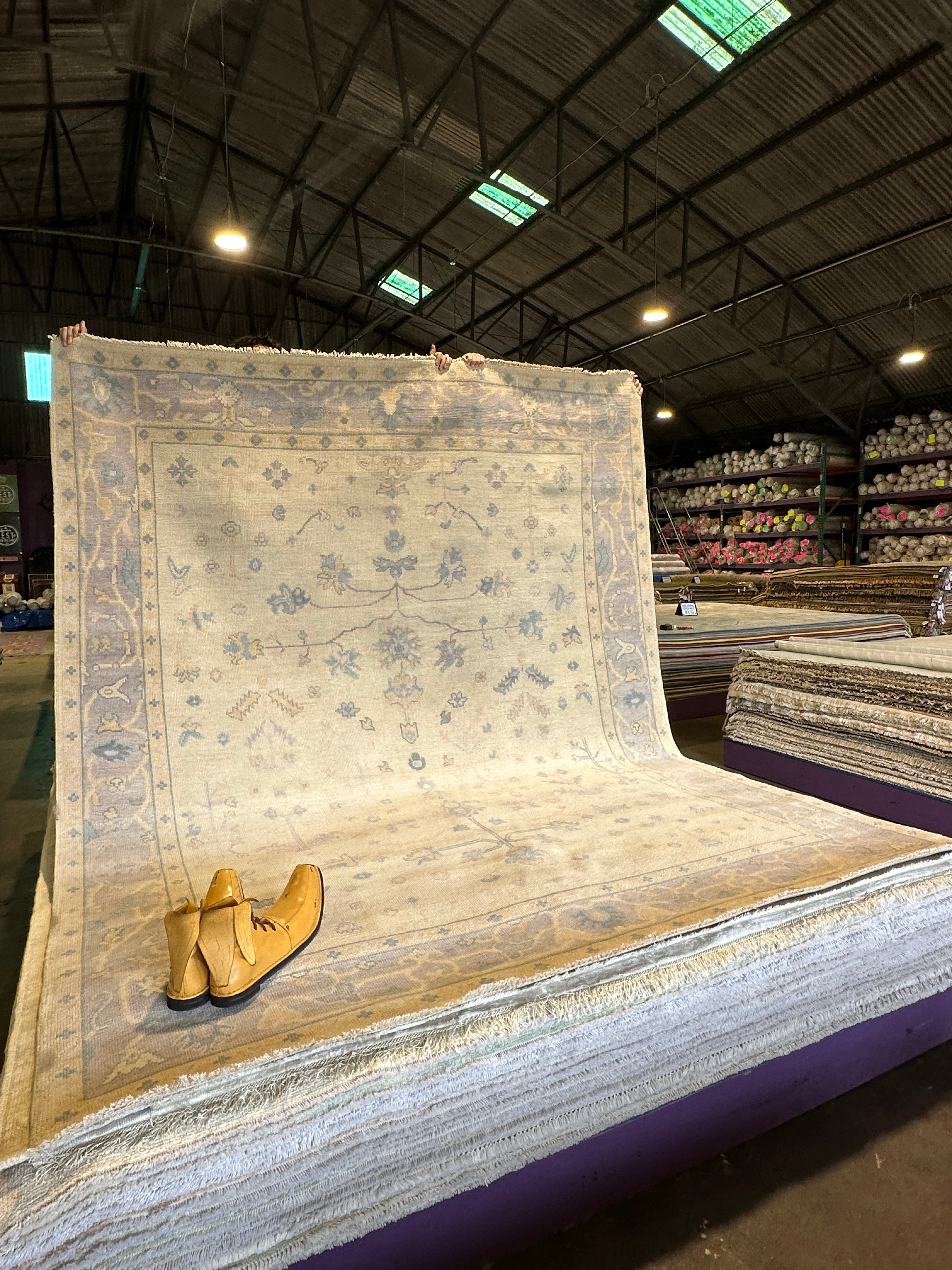 Alison Smith 8x10 Lavender Hand-Knotted Oushak Rug