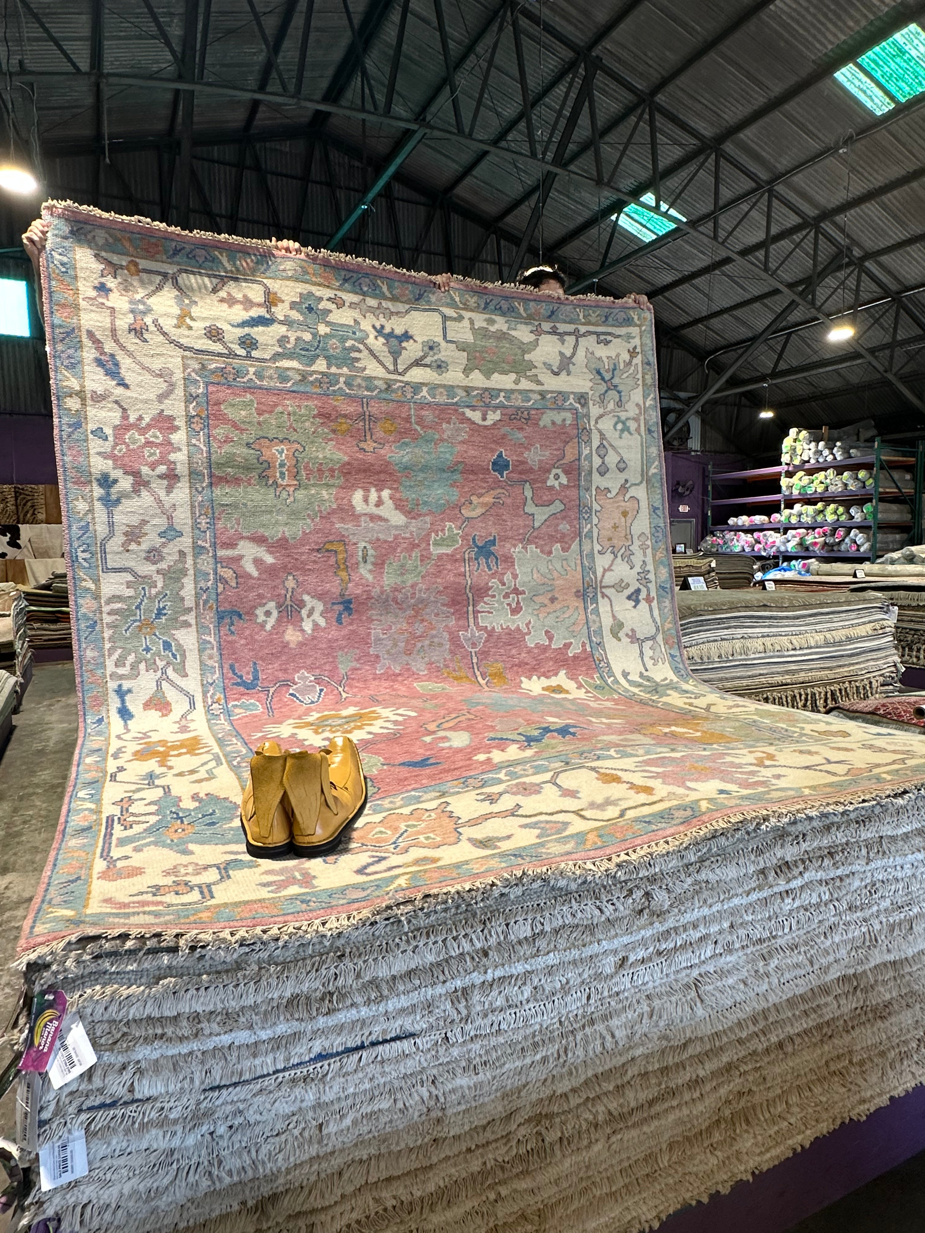 Alabama Barker 8x10 Pink Hand-Knotted Oushak Rug