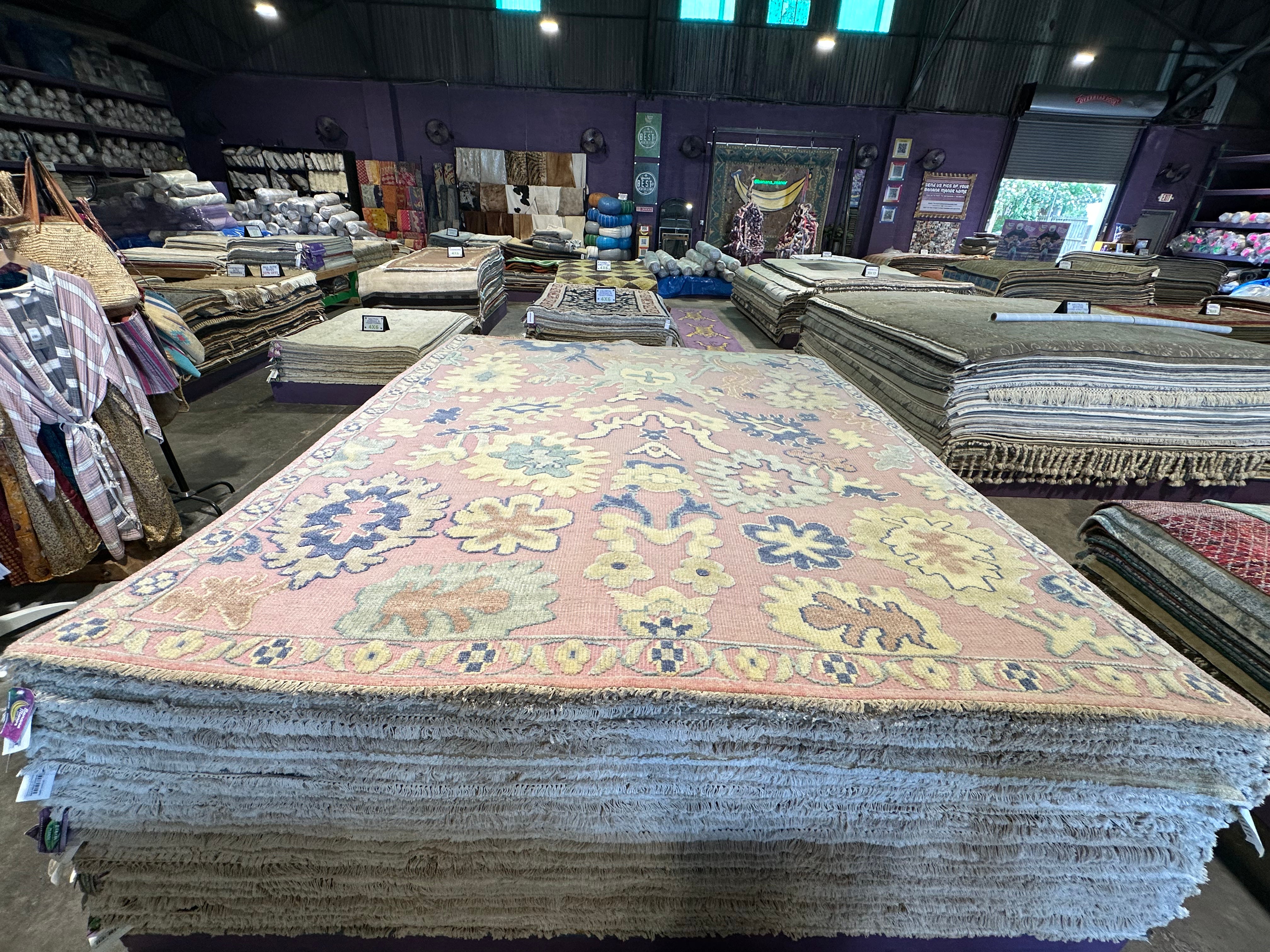 Jill Abramovitz 8x10 Light Pink Hand-Knotted Oushak Rug