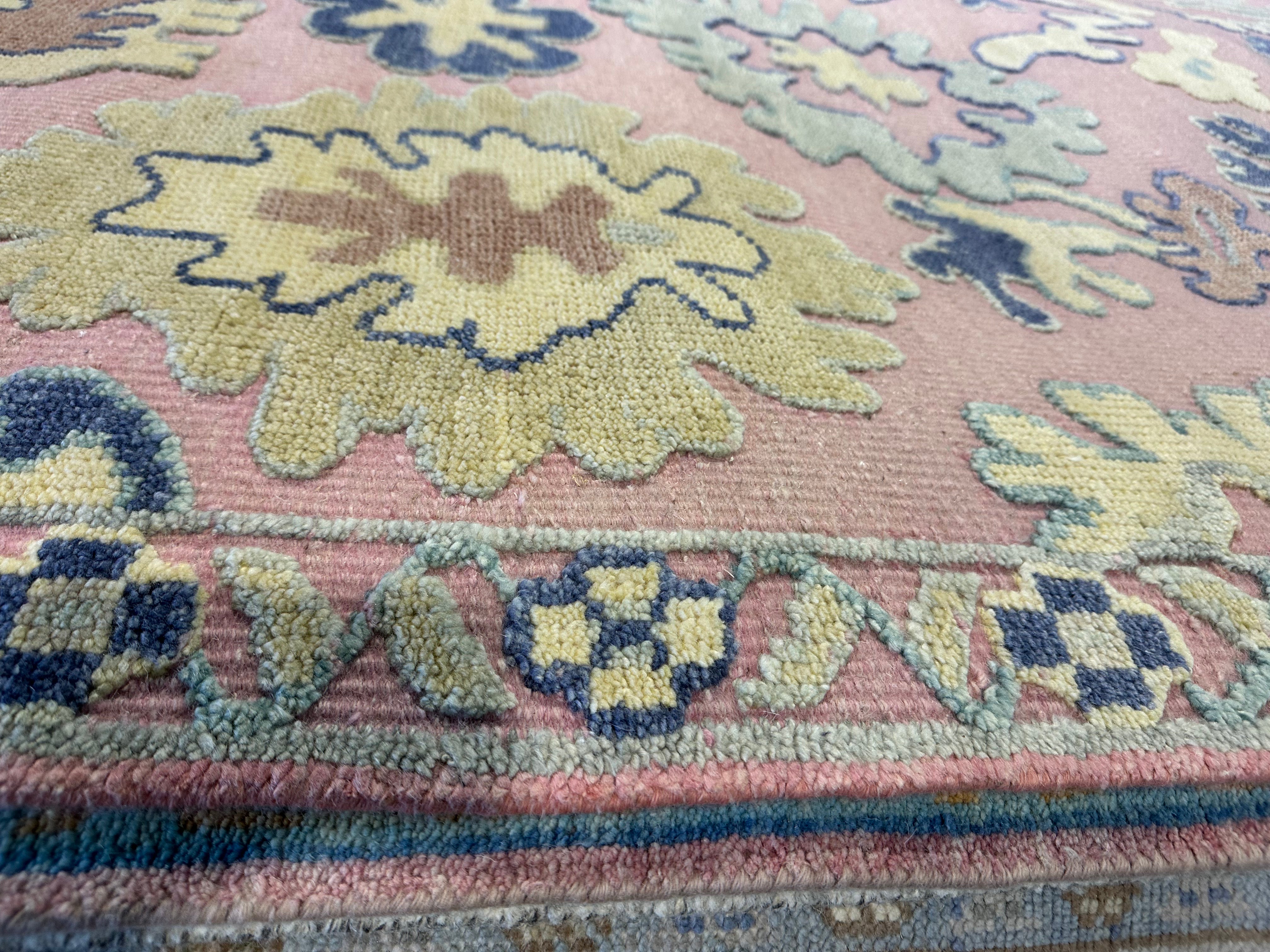 Jill Abramovitz 8x10 Light Pink Hand-Knotted Oushak Rug