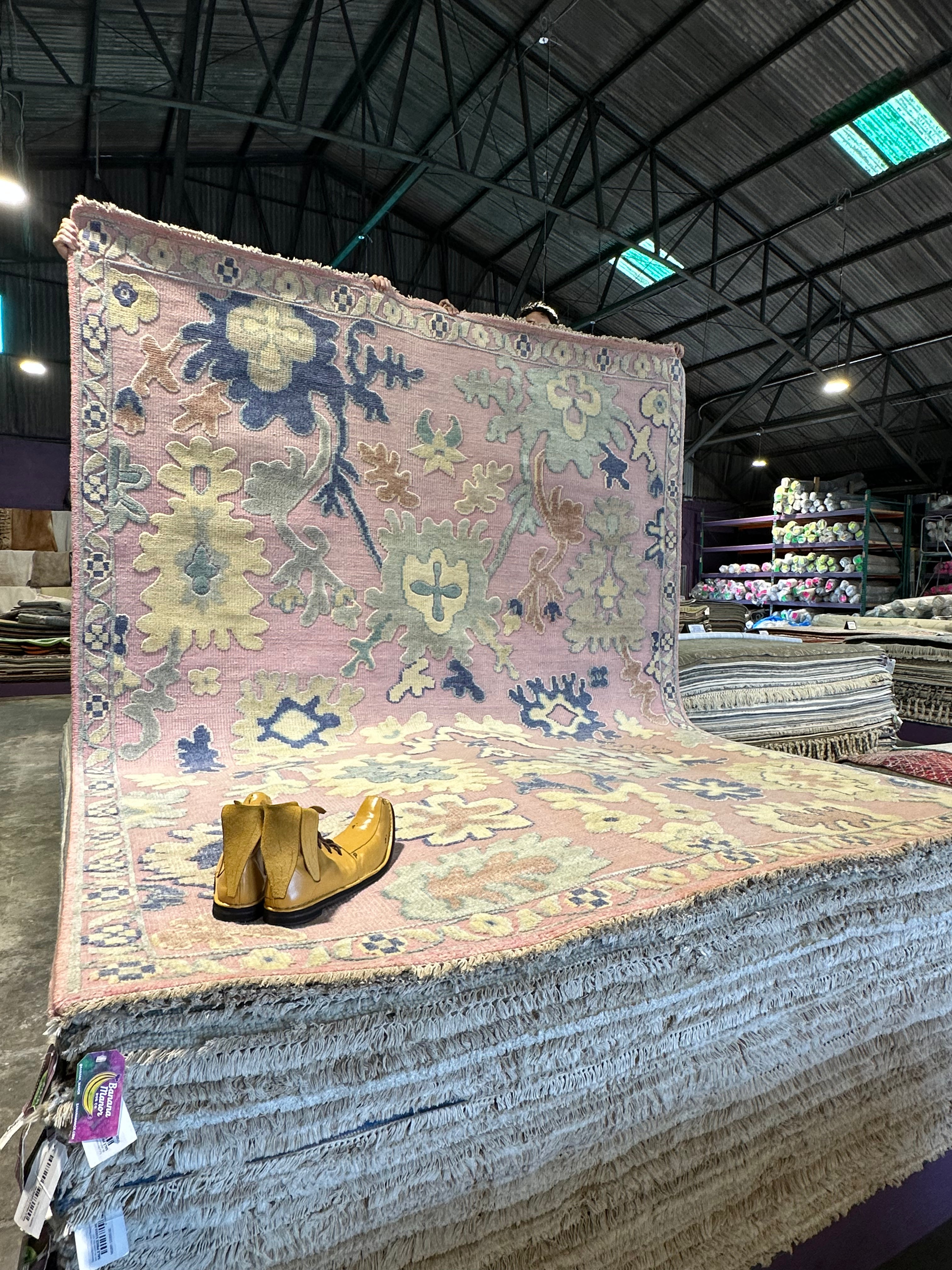 Jill Abramovitz 8x10 Light Pink Hand-Knotted Oushak Rug
