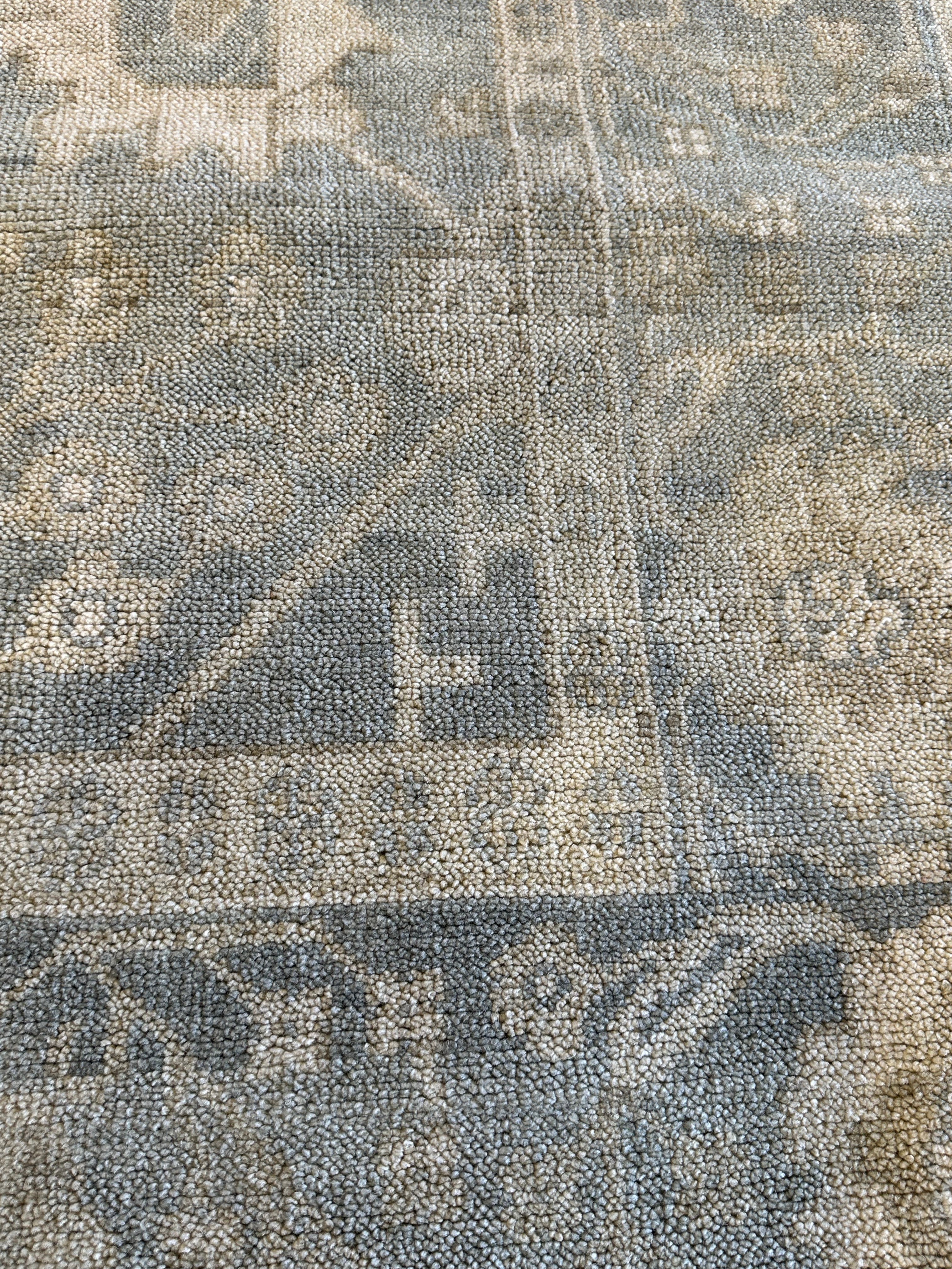 Claudia Lonow 9x12 Silver & Grey Hand-Knotted Turkish Oushak
