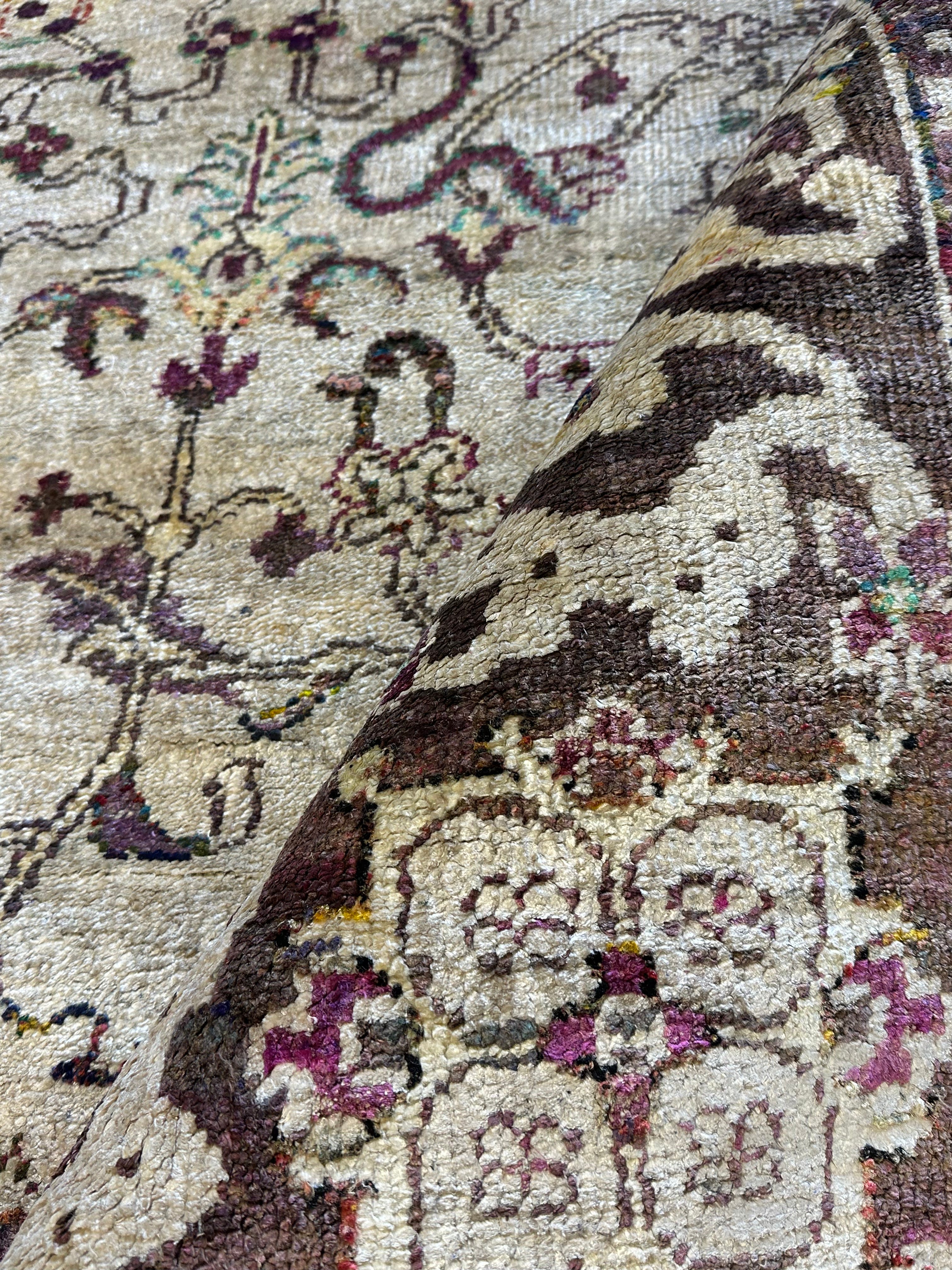 Trixie Kole 8x10 Beige Hand-Knotted Kashan Rug