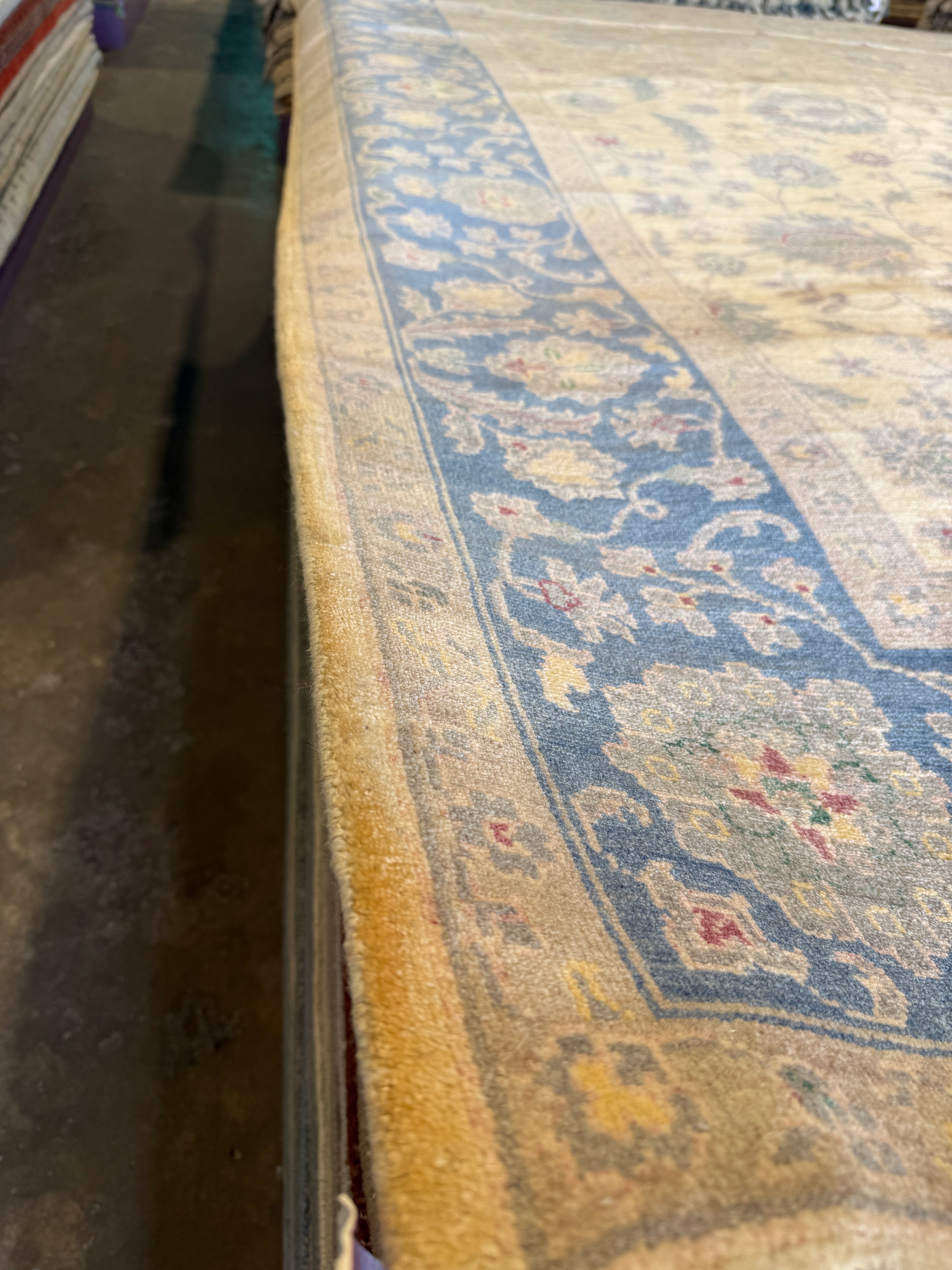 Rosetta 8x10.3 Ivory and Light Blue Oushak Rug CLEARANCE