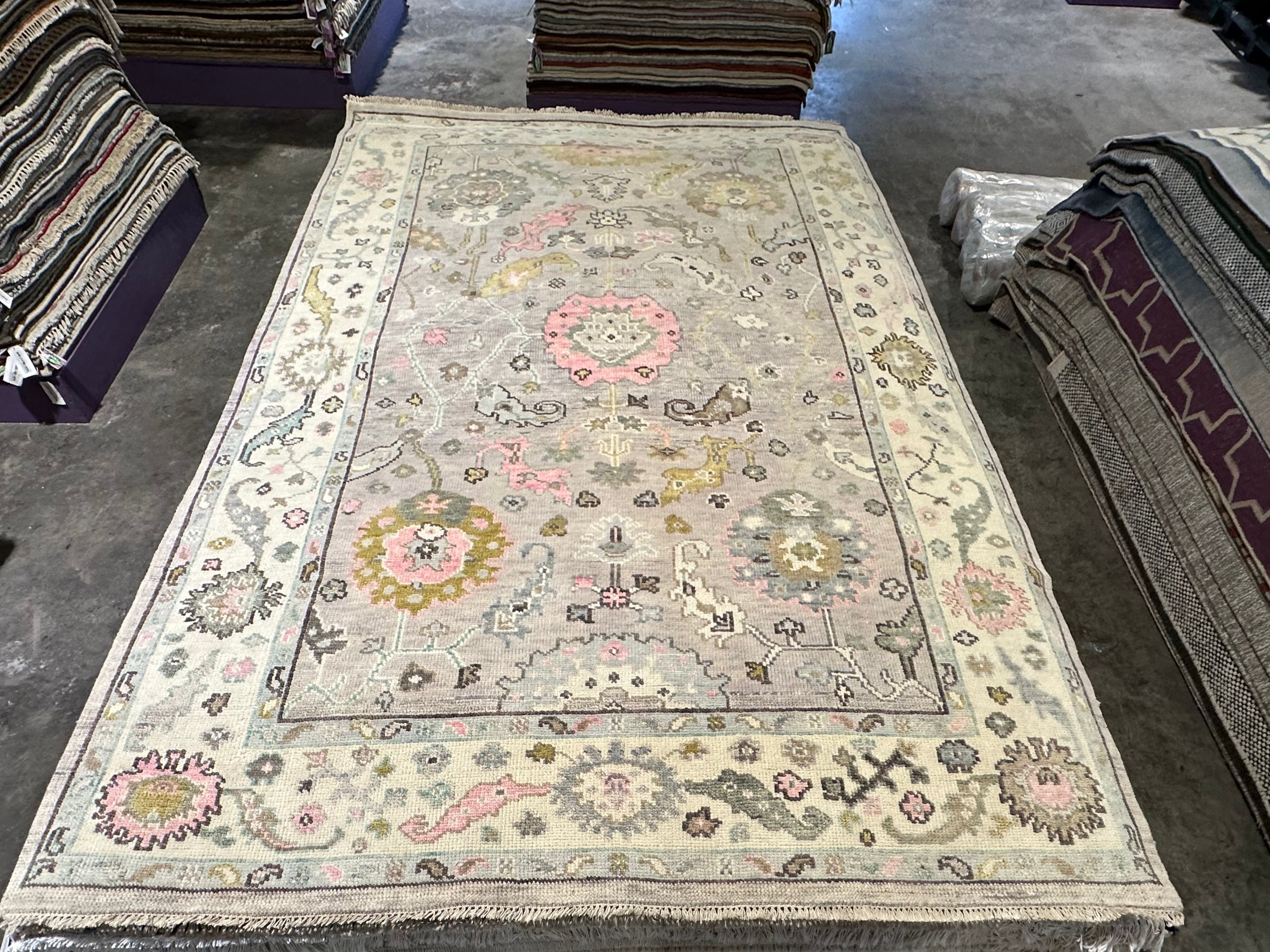 Shirley Maisel 6x9 Multi Color Hand-Knotted Oushak Rug