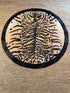 Zebra Print on Beige 6x6 Round Cowhide Rug