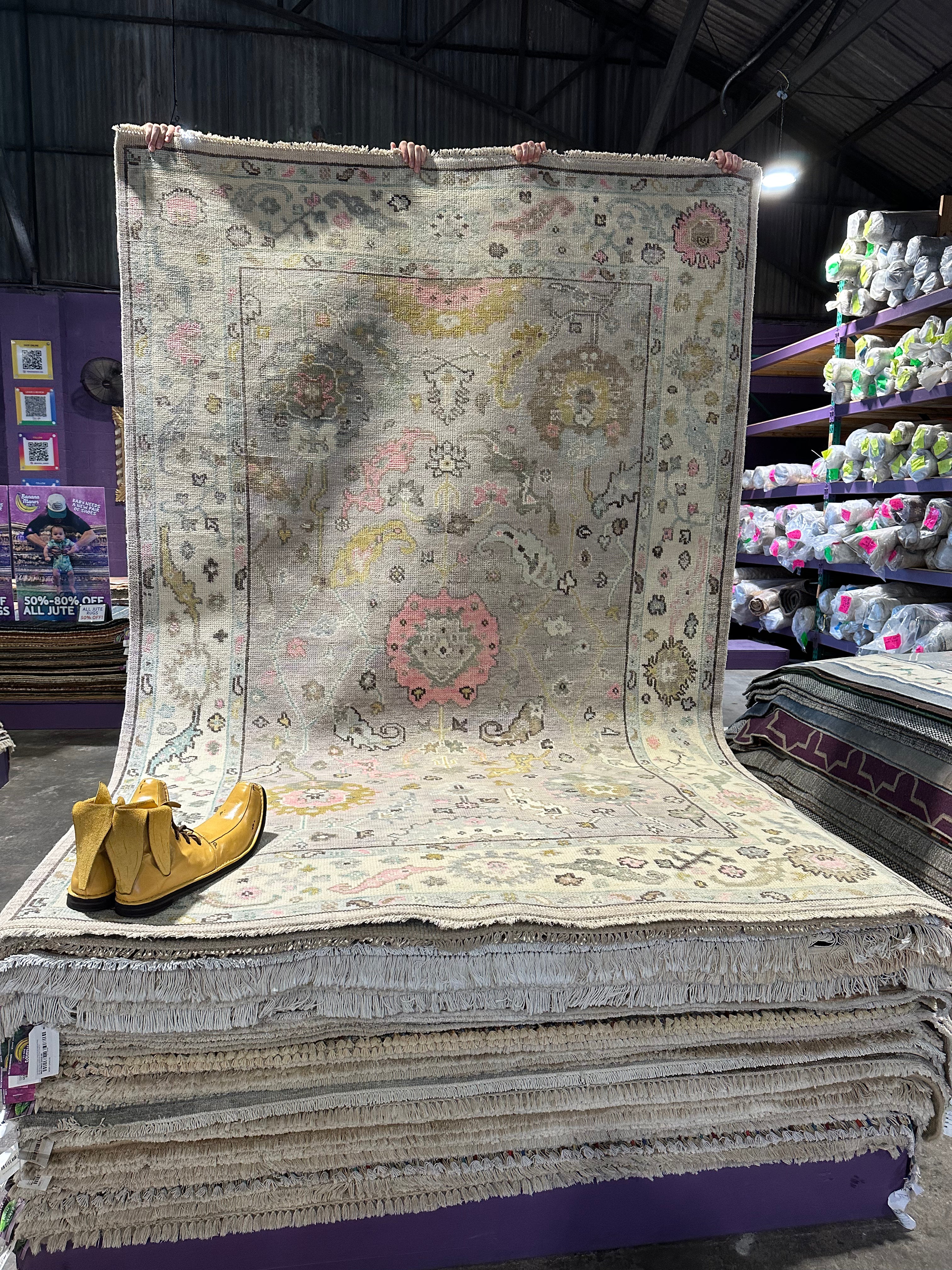 Shirley Maisel 6x9 Multi Color Hand-Knotted Oushak Rug