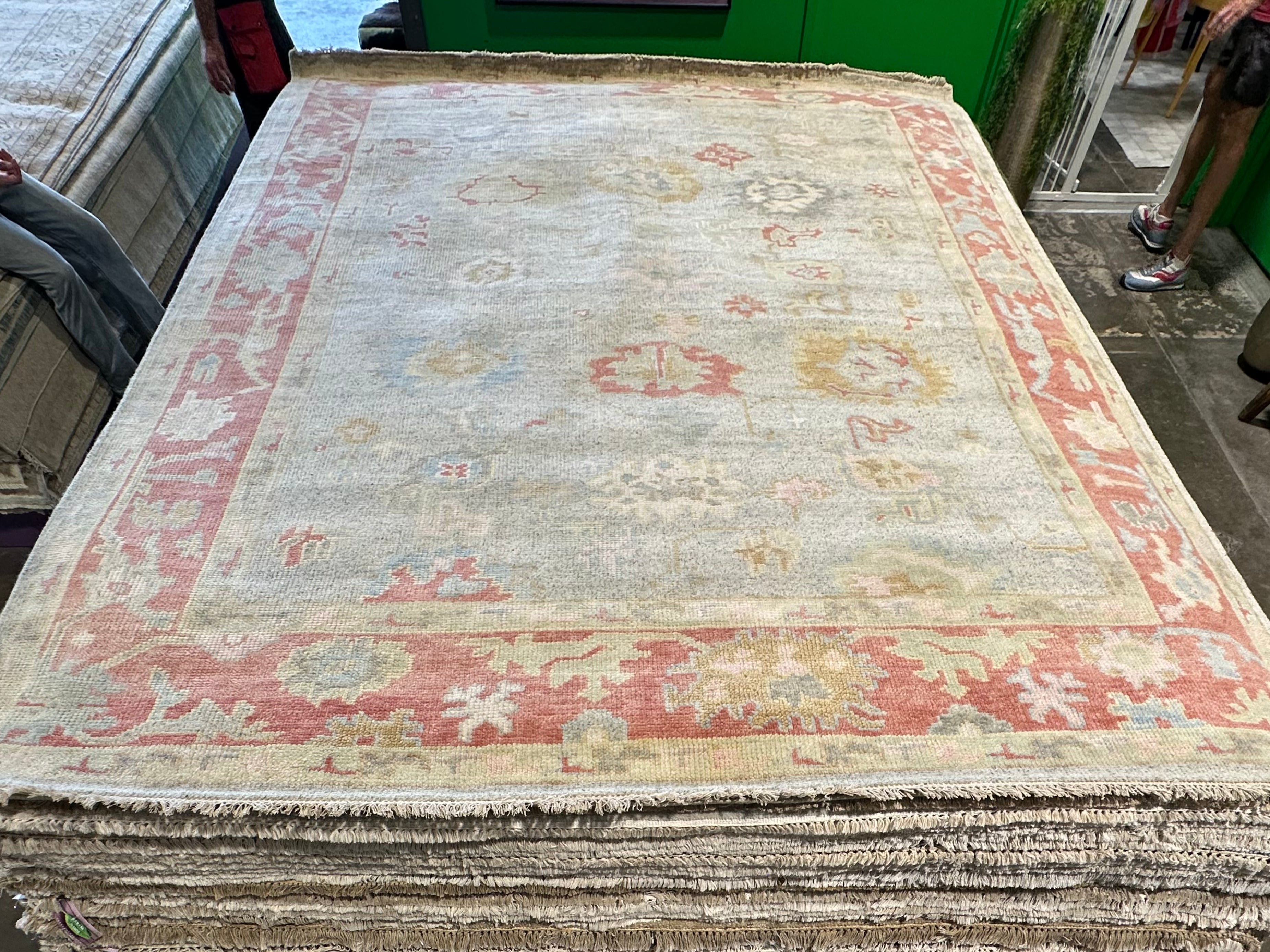 Moira Banks 8x10 Multi Color Hand-Knotted Oushak Rug