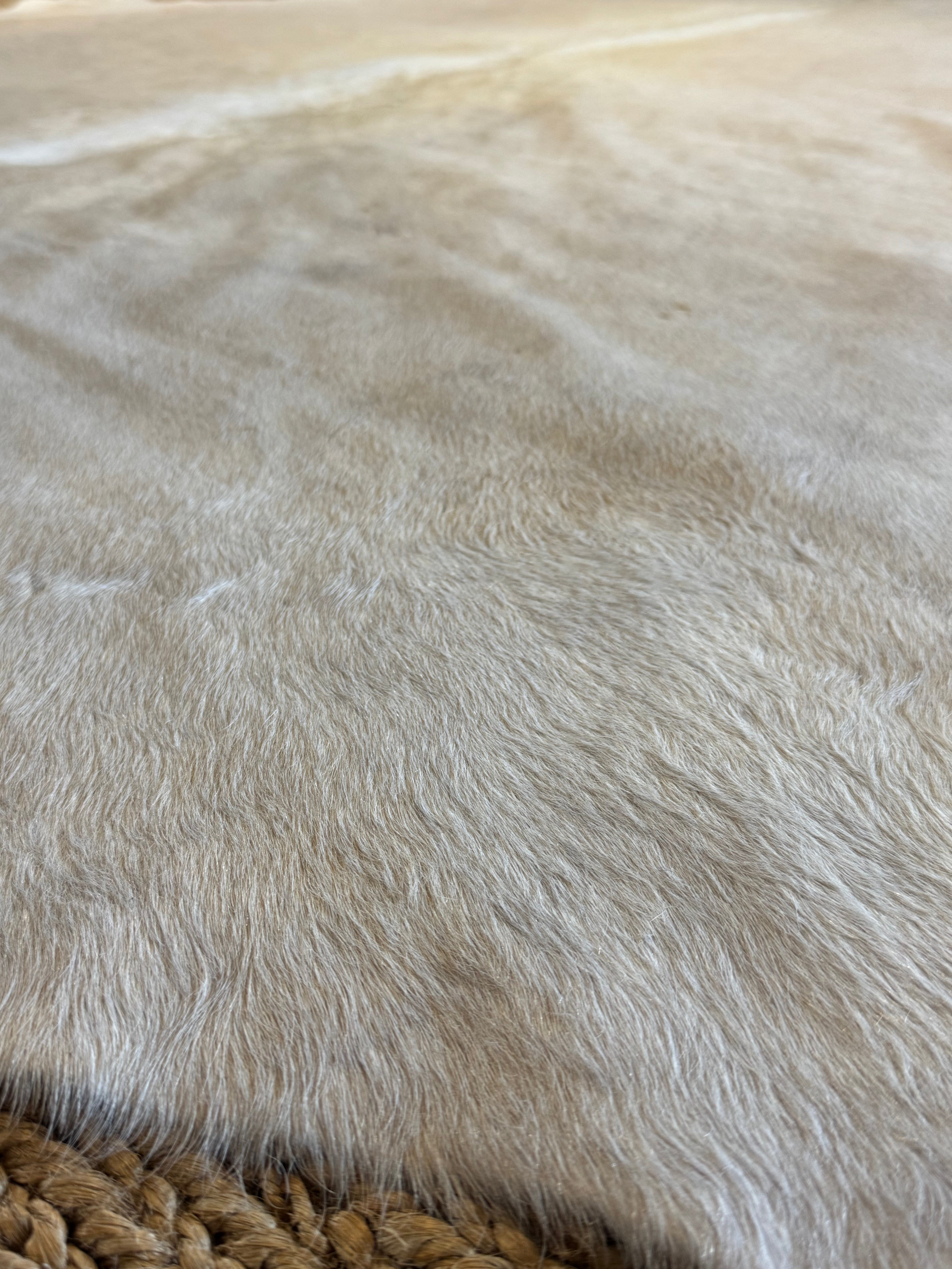 Pure White 7x7.8 Large Cowhide Rug