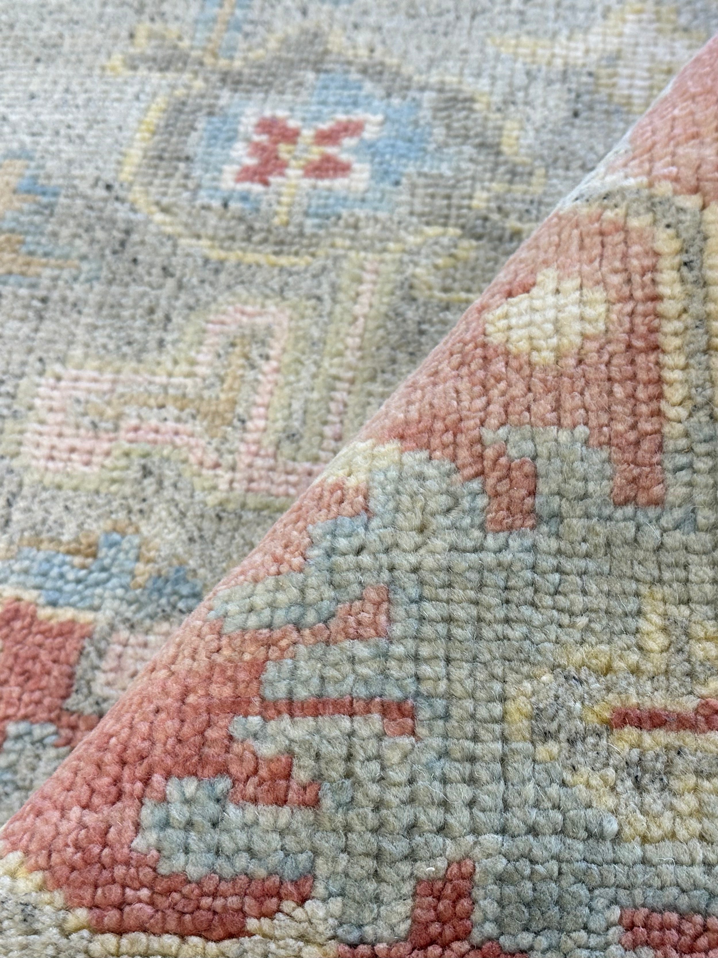 Moira Banks 8x10 Multi Color Hand-Knotted Oushak Rug