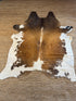 Brown with White Splash 6.5x7.6 Large Cowhide Rug