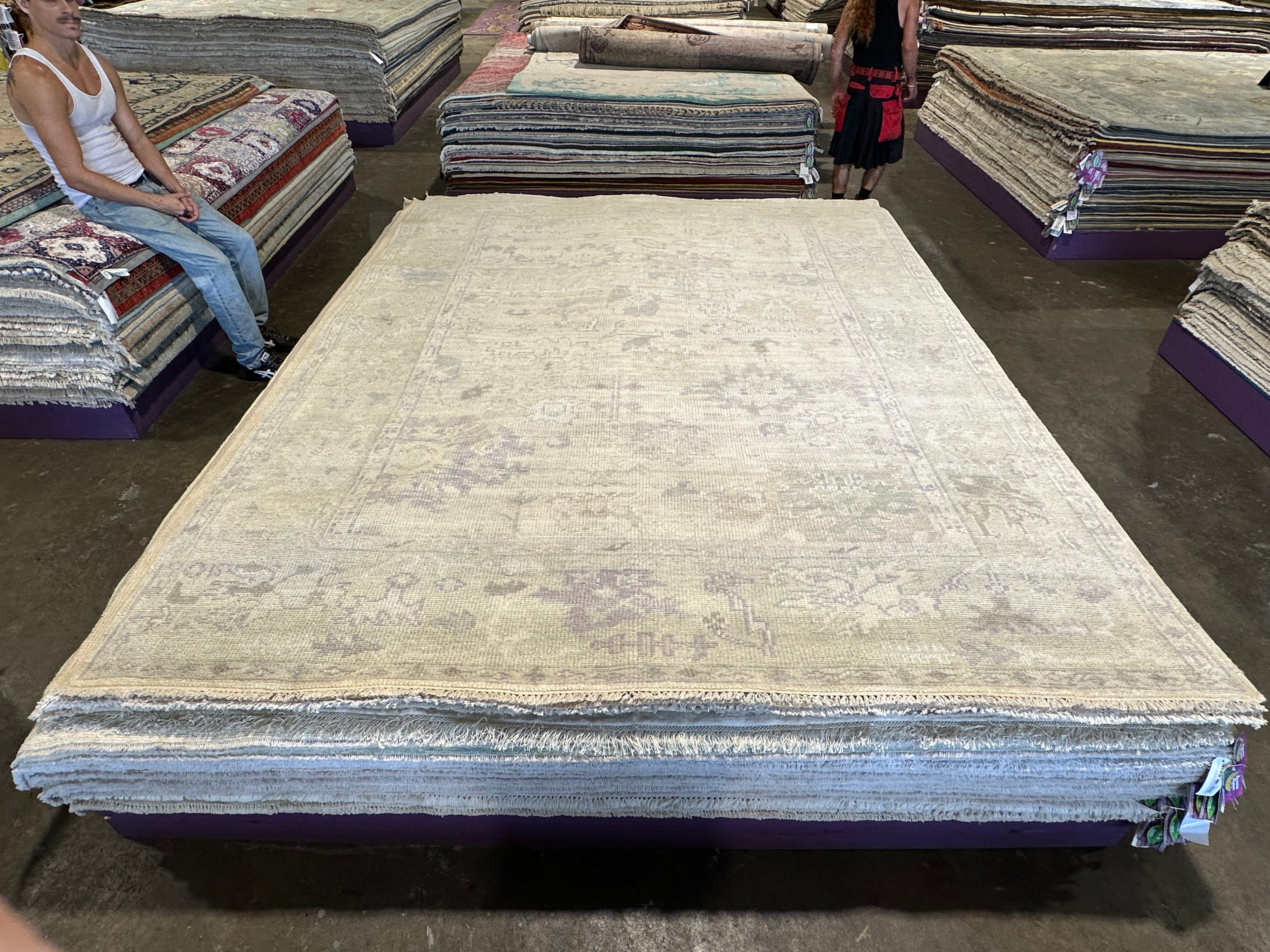 Raven Bowens 7.9x10 Grey Hand-Knotted Oushak Rug