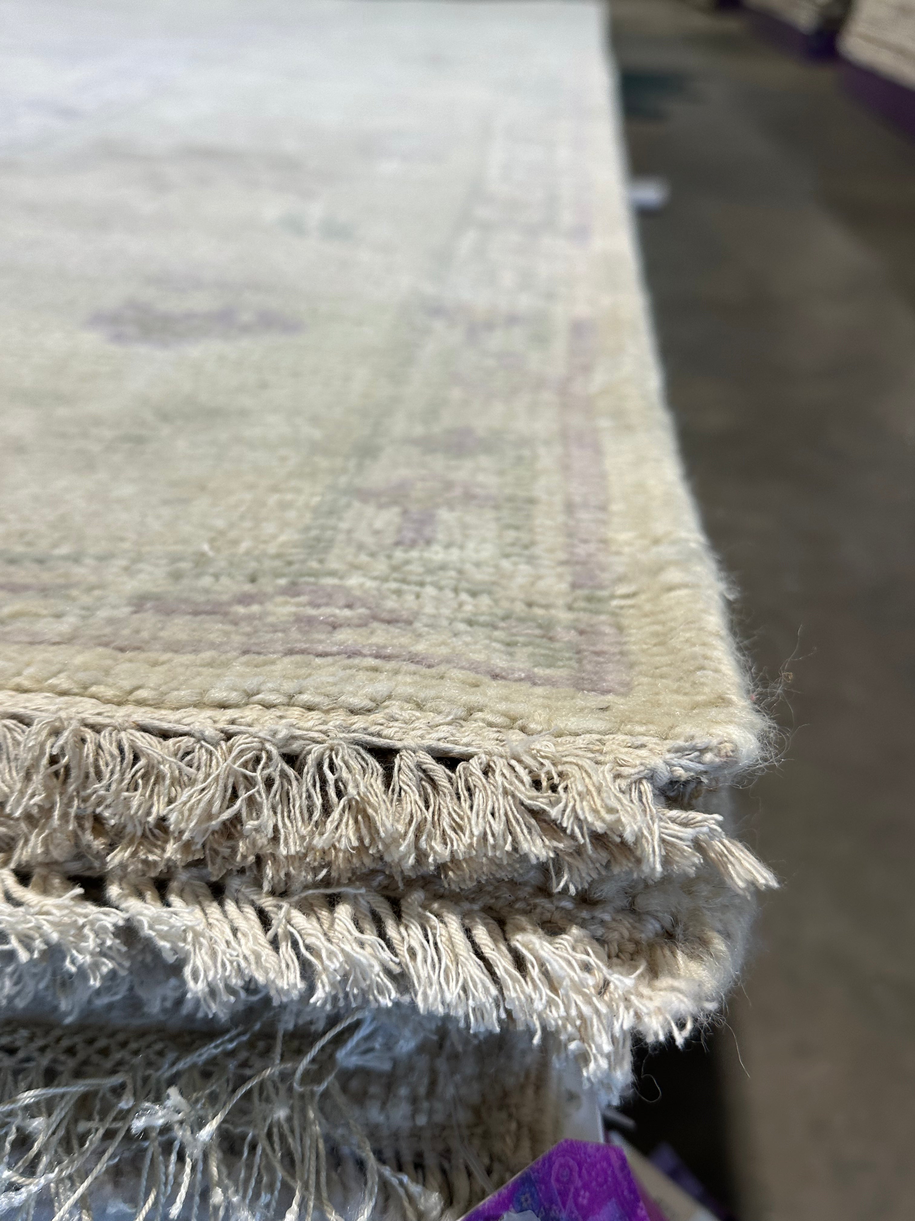 Raven Bowens 7.9x10 Grey Hand-Knotted Oushak Rug