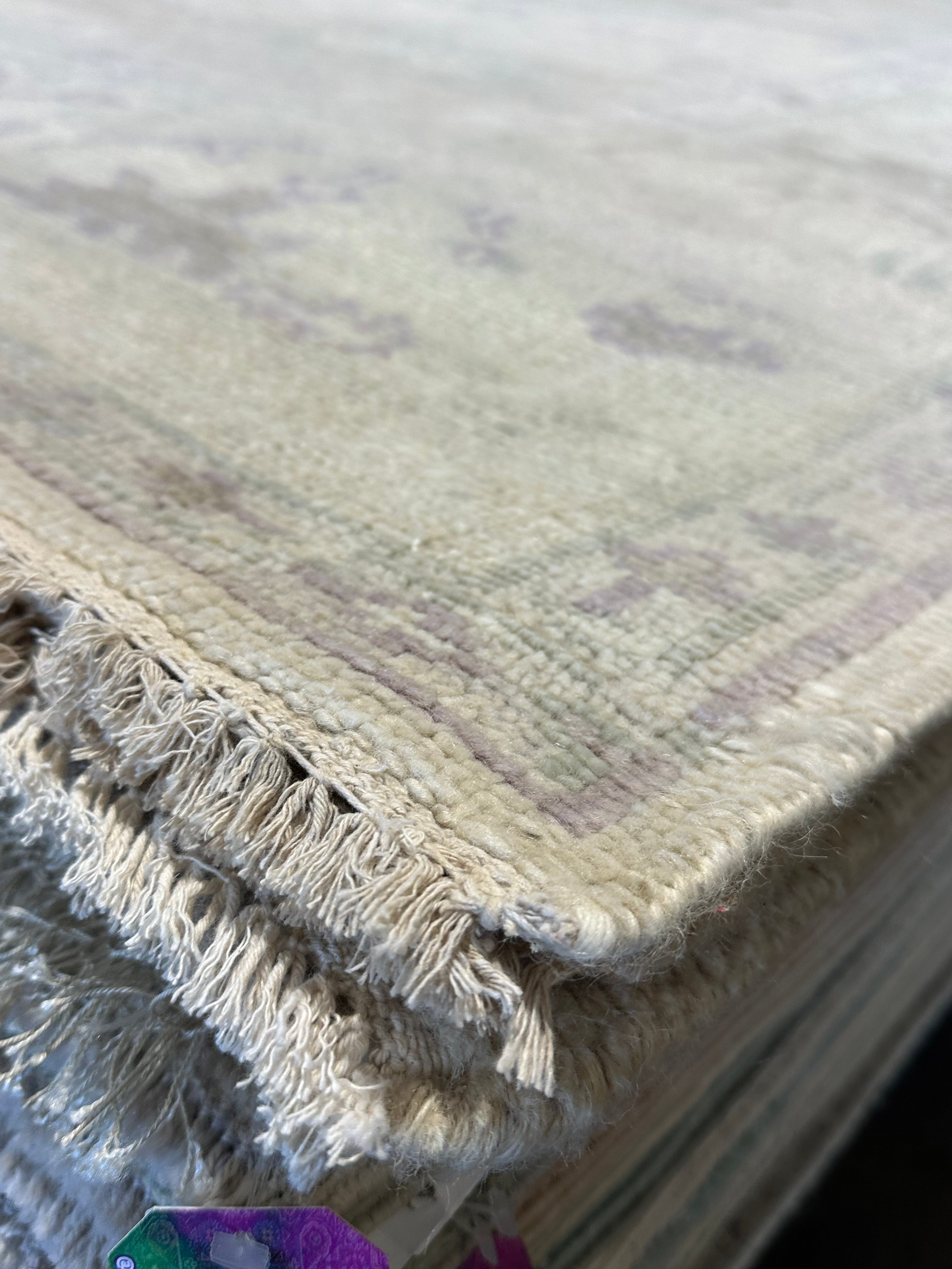 Raven Bowens 7.9x10 Grey Hand-Knotted Oushak Rug