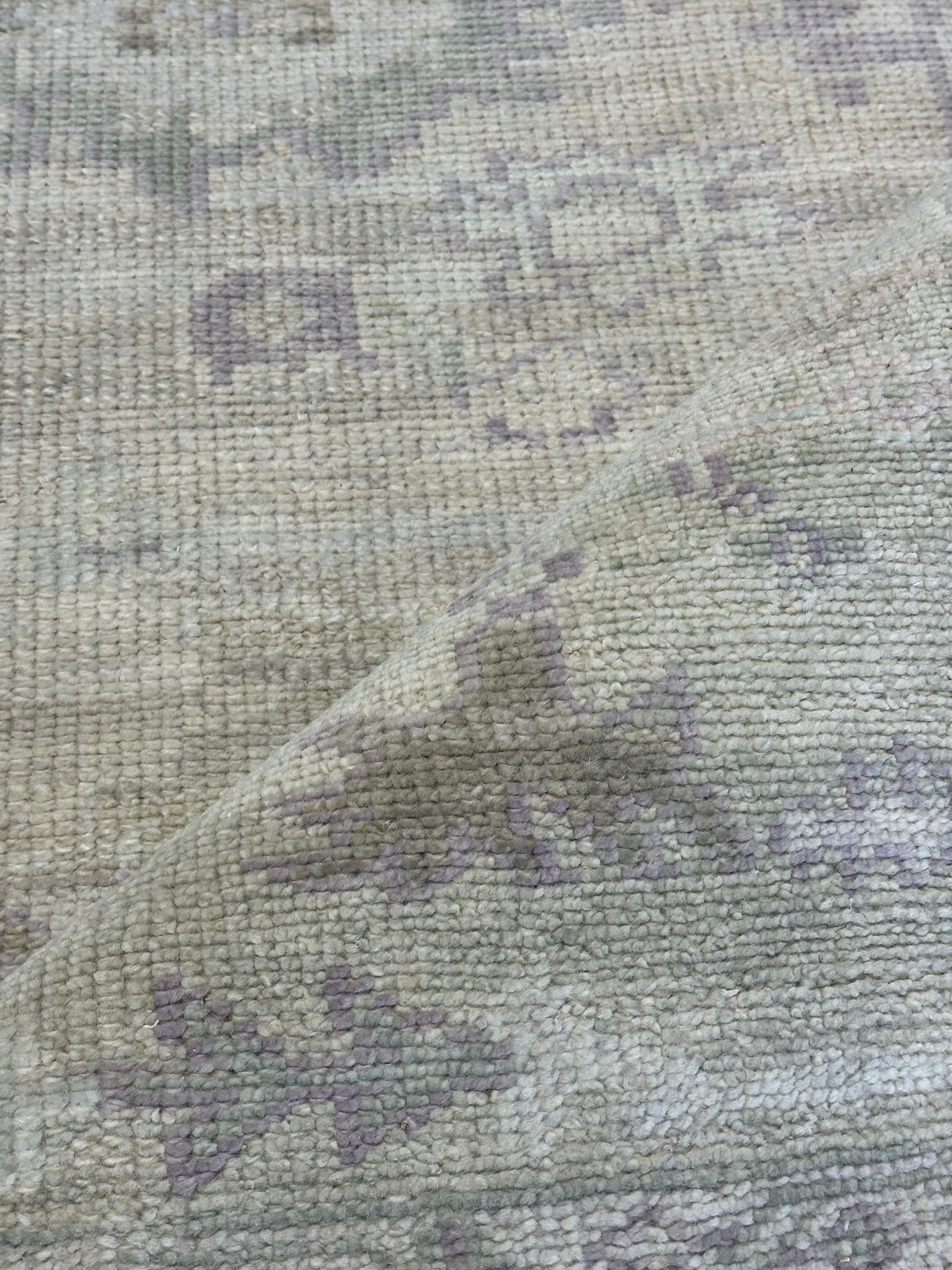 Raven Bowens 7.9x10 Grey Hand-Knotted Oushak Rug