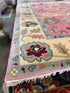 Pia Tjelta 8x10 Pink and Ivory Hand-Knotted Oushak Rug