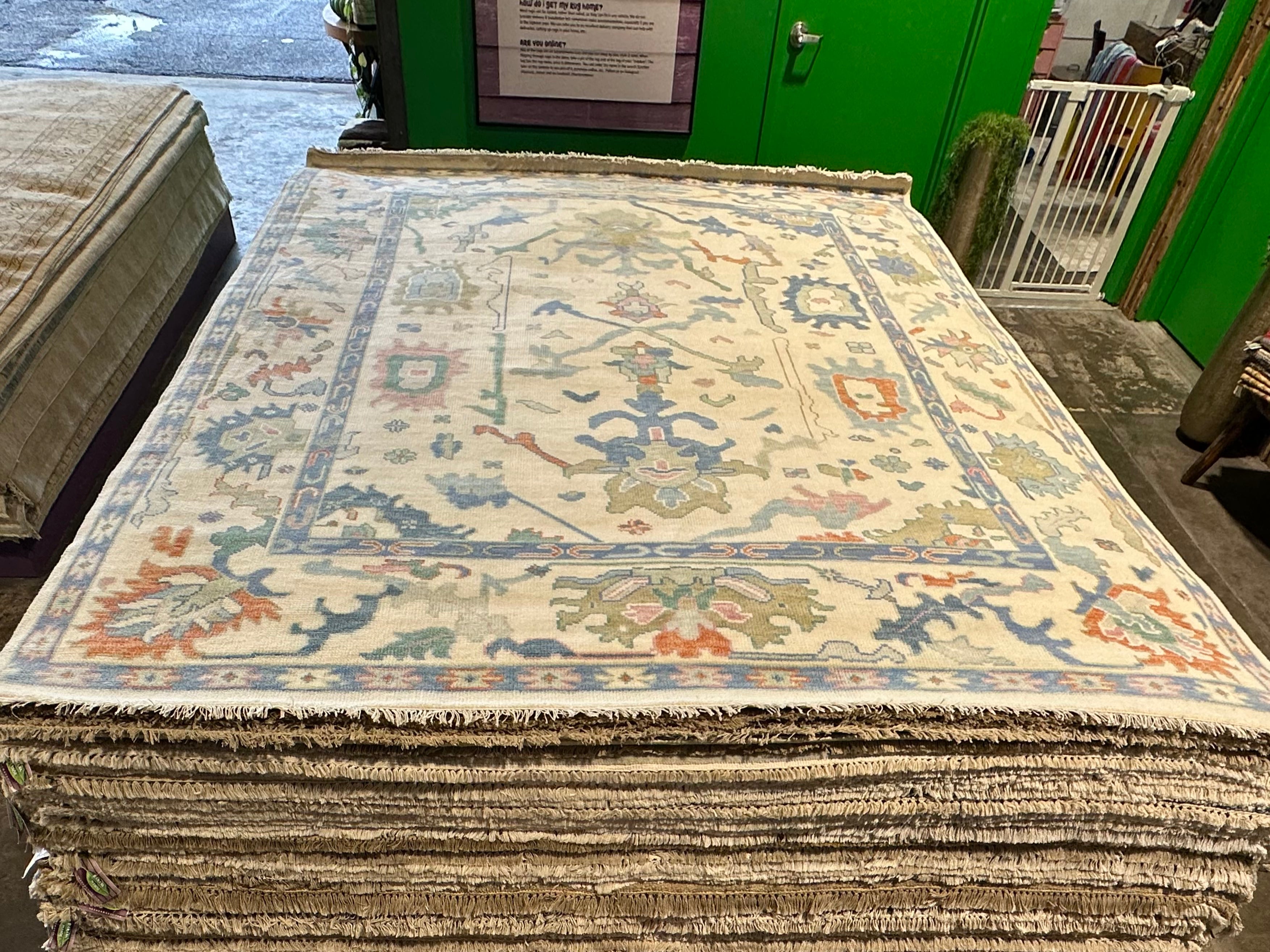 Aaliyah Butler 8x10 Multi Color Hand-Knotted Oushak Rug