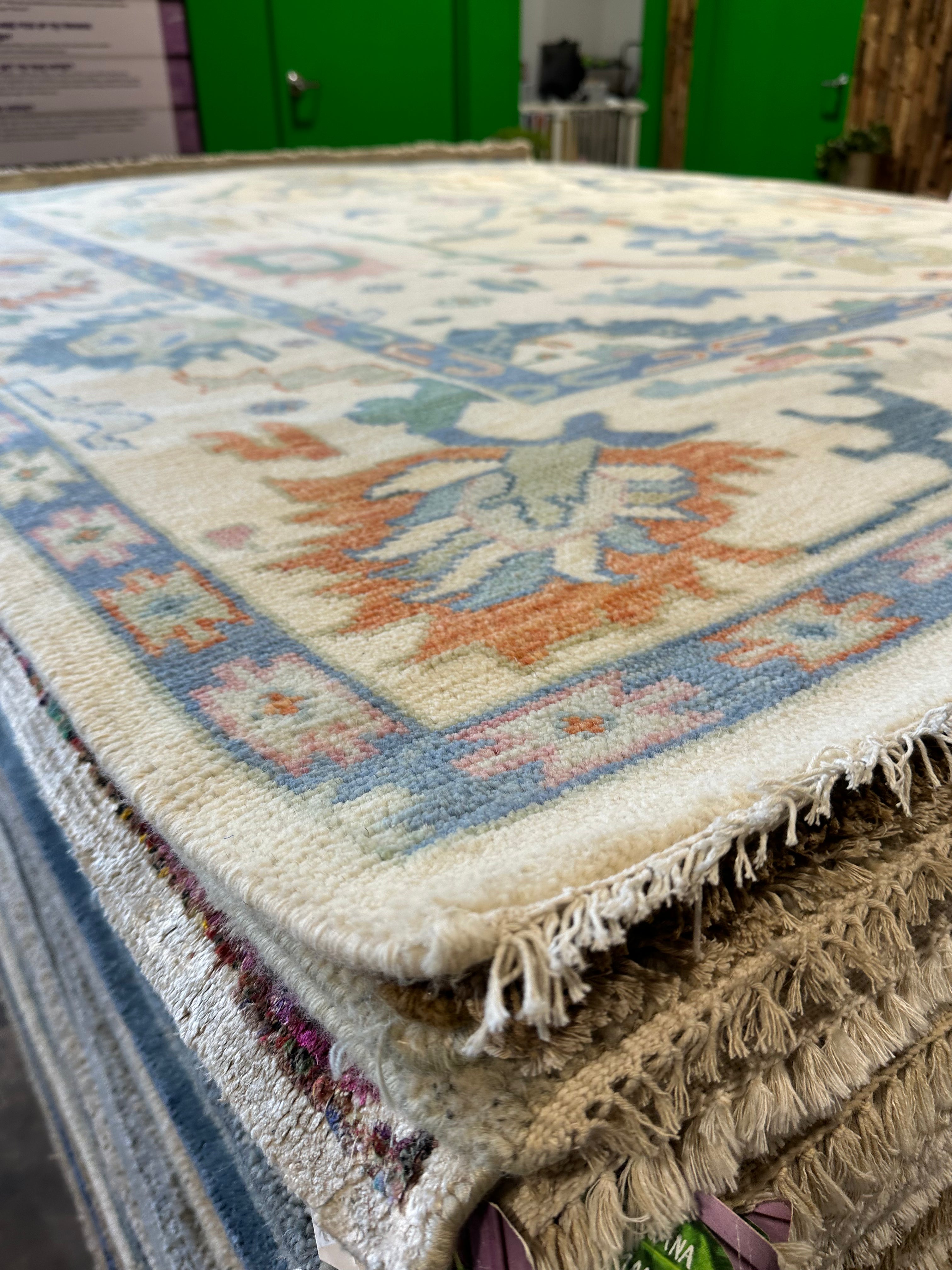 Aaliyah Butler 8x10 Multi Color Hand-Knotted Oushak Rug